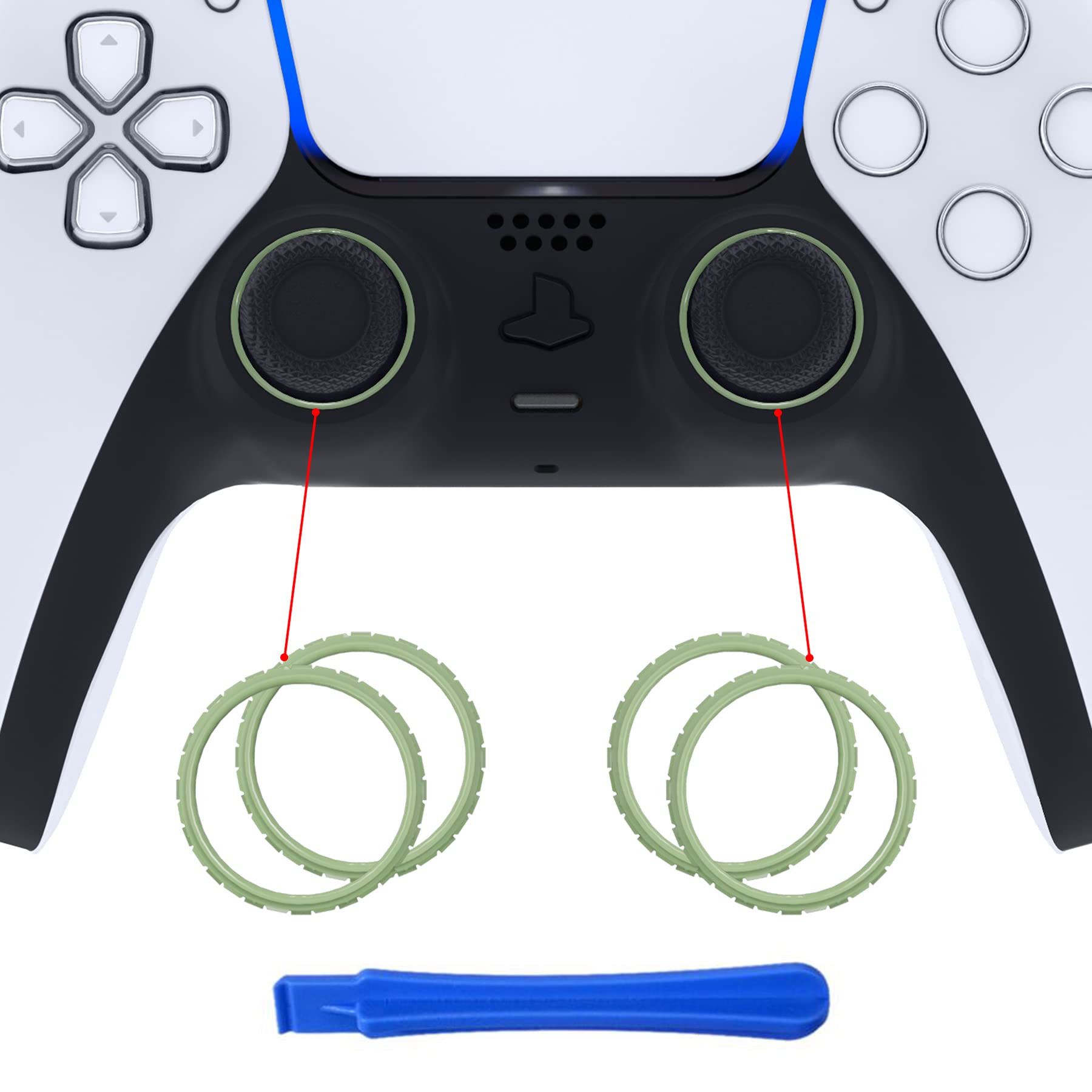 eXtremeRate PS5 Controller Matcha Green Rings - Custom Gaming Accessories for Enhanced Play