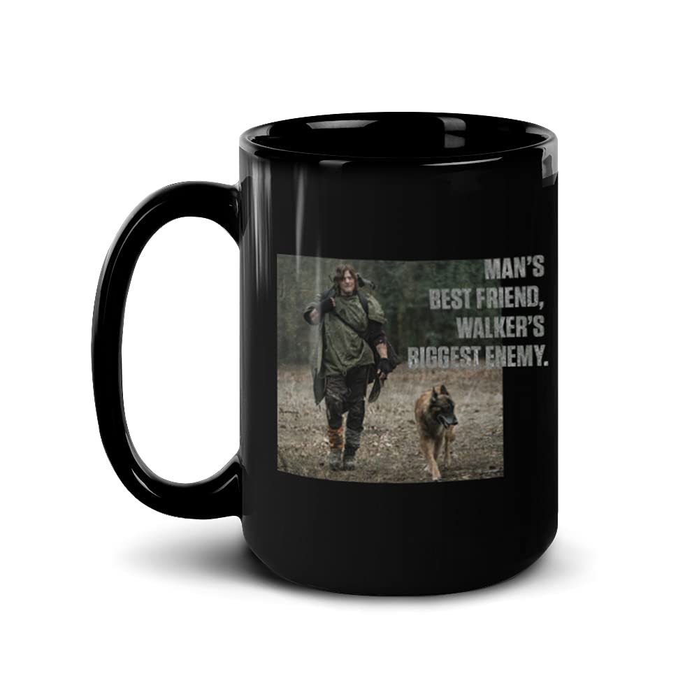 The Walking Dead Man's Best Friend Black Coffee Mug - Perfect for TV Show Fans, Office Use & Gift Giving