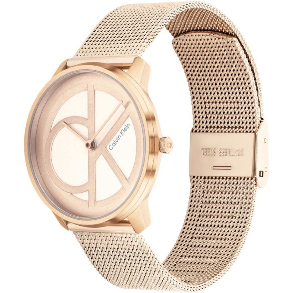 Calvin Klein Rose Gold Milanese Strap Unisex Watch 25200035 | Fashionable & Durable Timepiece for Men & Women | Perfect for Office, Date Night & Special Occasions