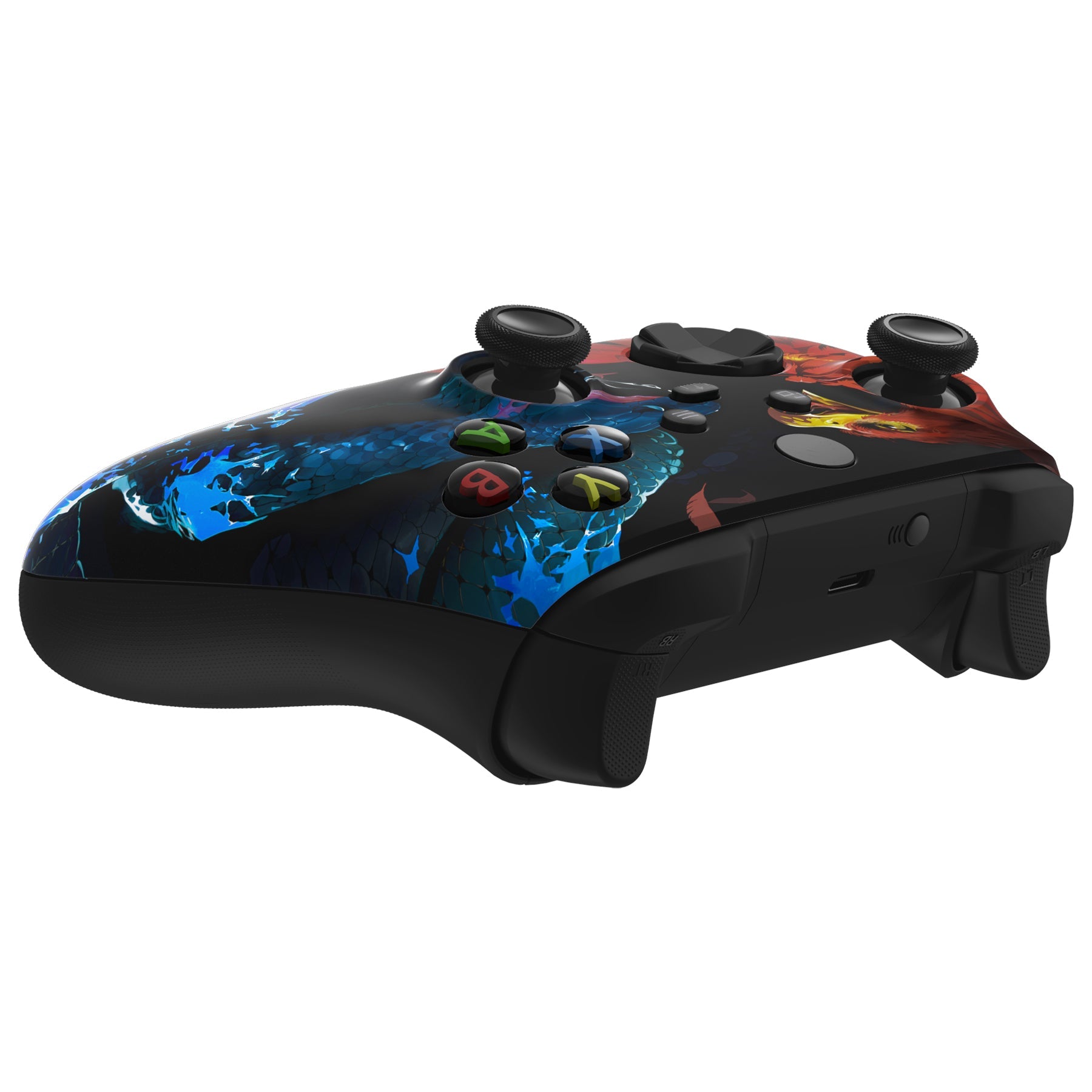 eXtremeRate Replacement Front Housing Shell for Xbox Series X & S Controller - Fire Eagle vs Ice Snake - Customize Your Gaming Setup for Enhanced Performance