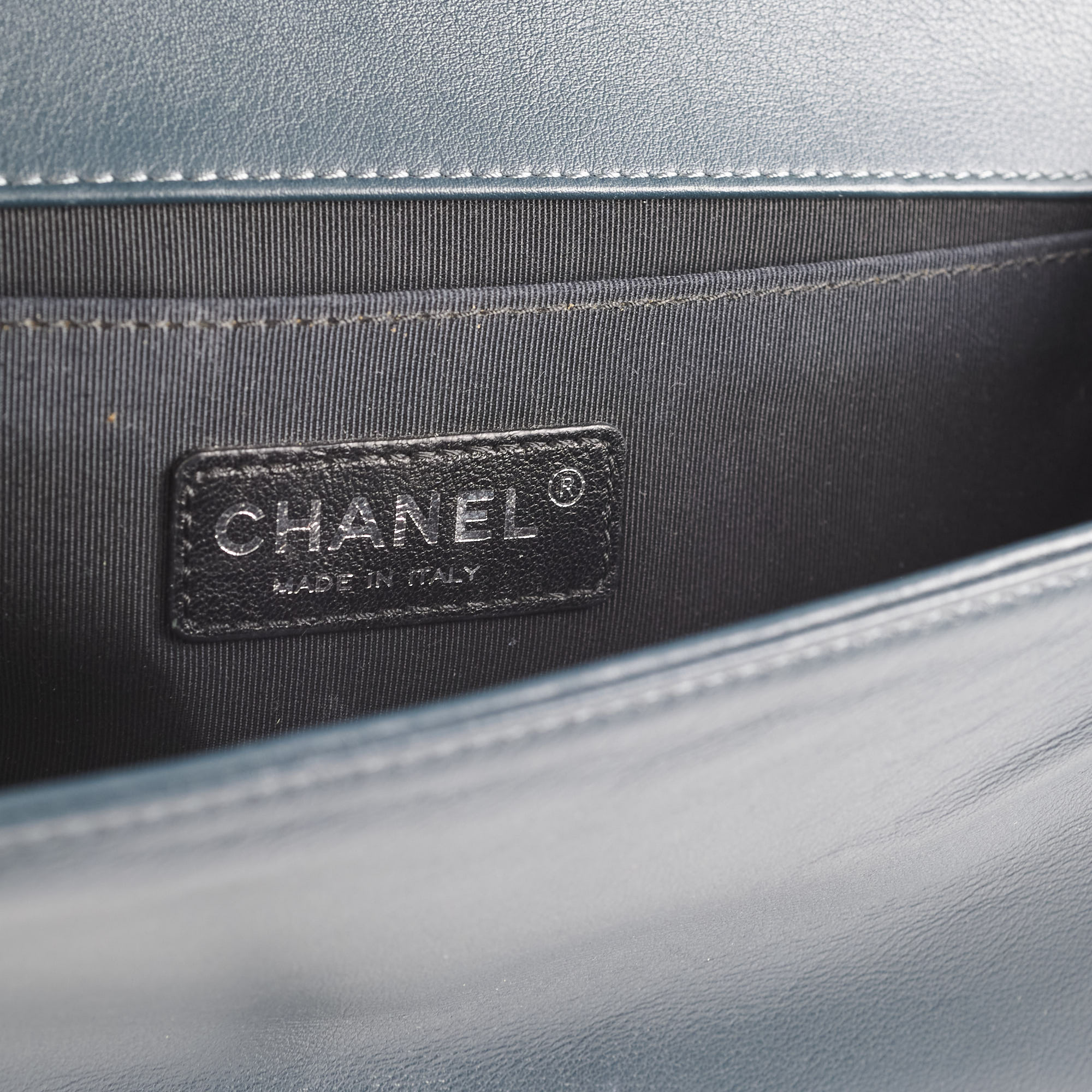 Chanel Old Medium Boy Bag in Cordoba Paris Navy & Dark Green - Luxury Crossbody Bag for Women, Perfect for Date Night & Evening Events