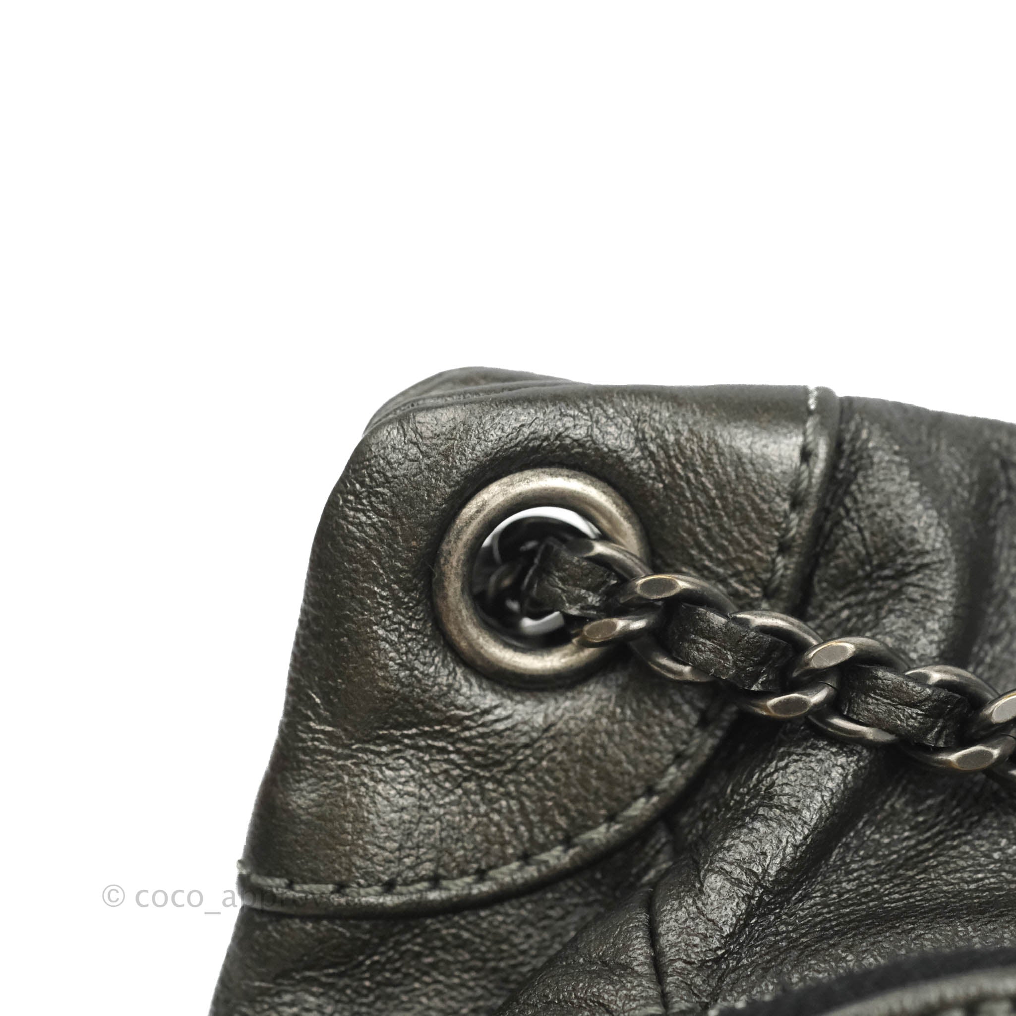 Chanel Chain Backpack in Metallic Grey Lambskin with Ruthenium Hardware - Luxury Designer Backpack for Women, Perfect for Travel, Work & Everyday Use