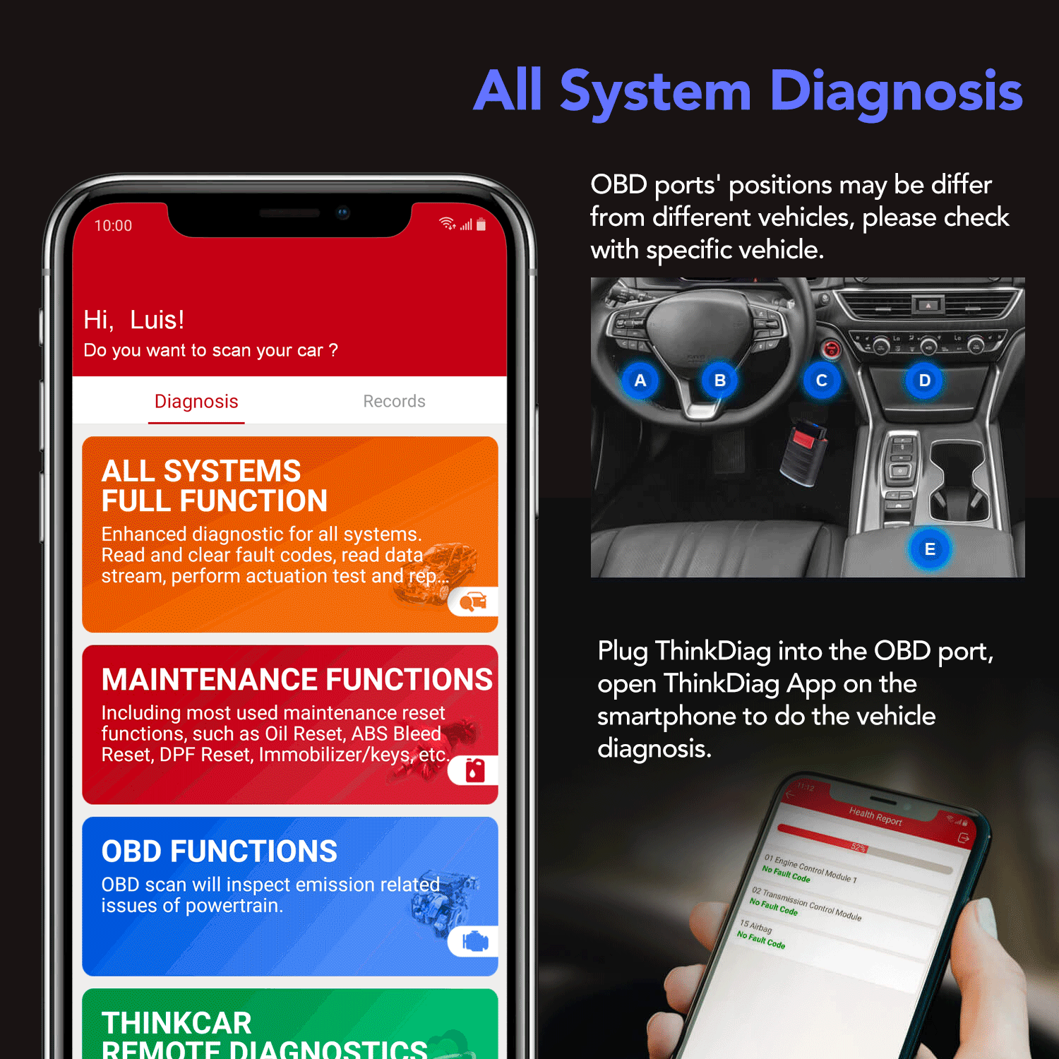ThinkDiag OBD2 Bluetooth Scanner - All System Bidirectional Scan Tool with OE-Level Diagnostics | 30% OFF | Perfect for Car Mechanics & DIY Auto Repairs
