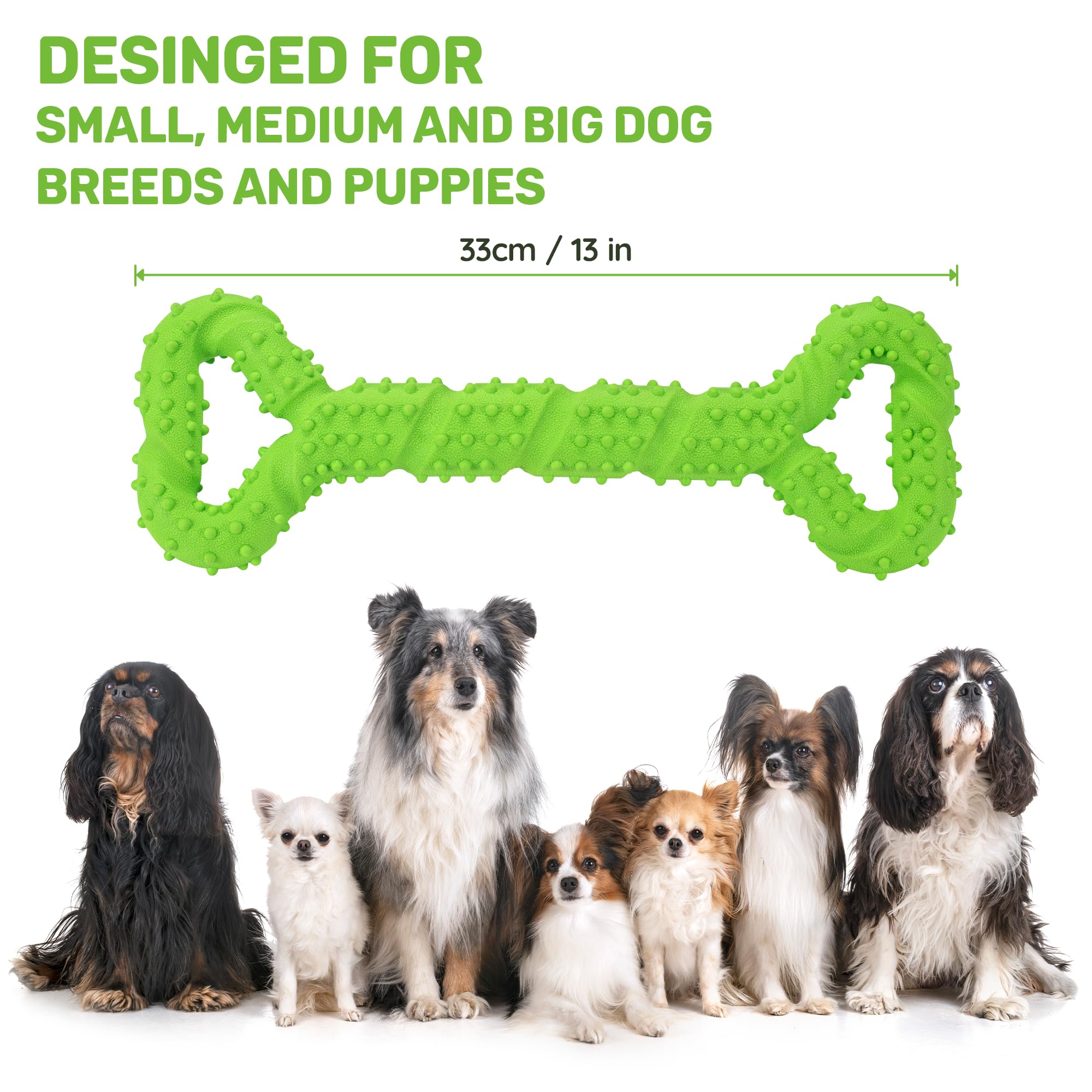 Durable 13-Inch Extra Large Dog Chew Bone Toy - Strong Tug Toy for Aggressive Chewers, Medium & Large Dogs - Promotes Dental Health & Teeth Cleaning - Perfect for Playtime, Training & Outdoor Activities