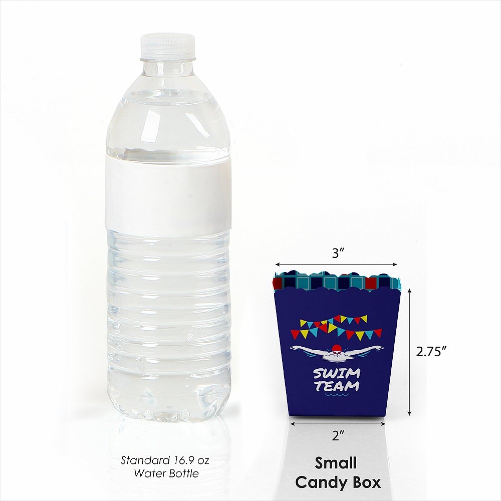 Swim Team Party Mini Favor Boxes - Set of 12 Candy Treat Boxes for Swimming Birthday Parties - Perfect for Team Celebrations, Pool Parties & Summer Events