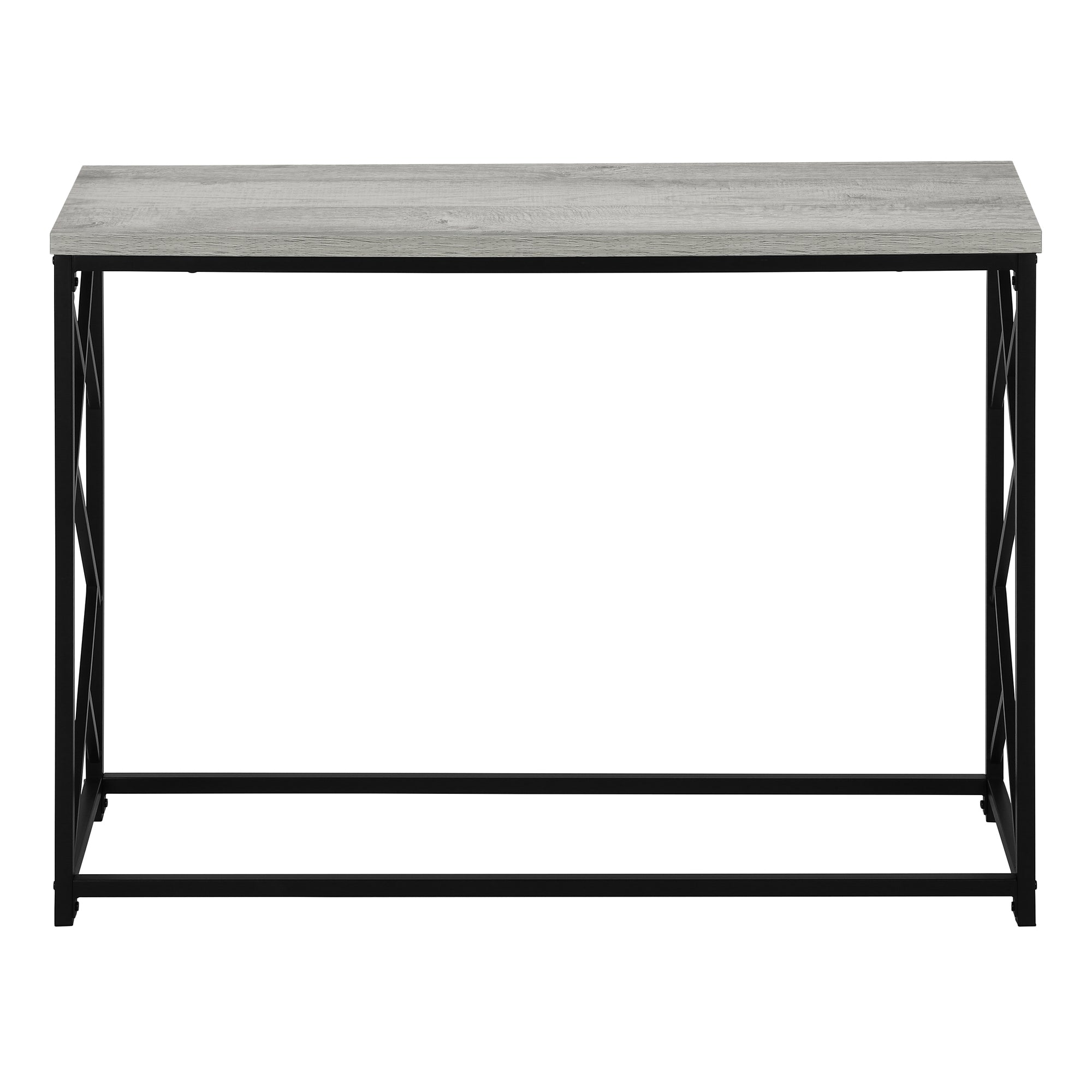 Modern Grey Laminate Accent Table with Sturdy Black Metal Frame - Perfect for Living Room, Bedroom or Office Decor
