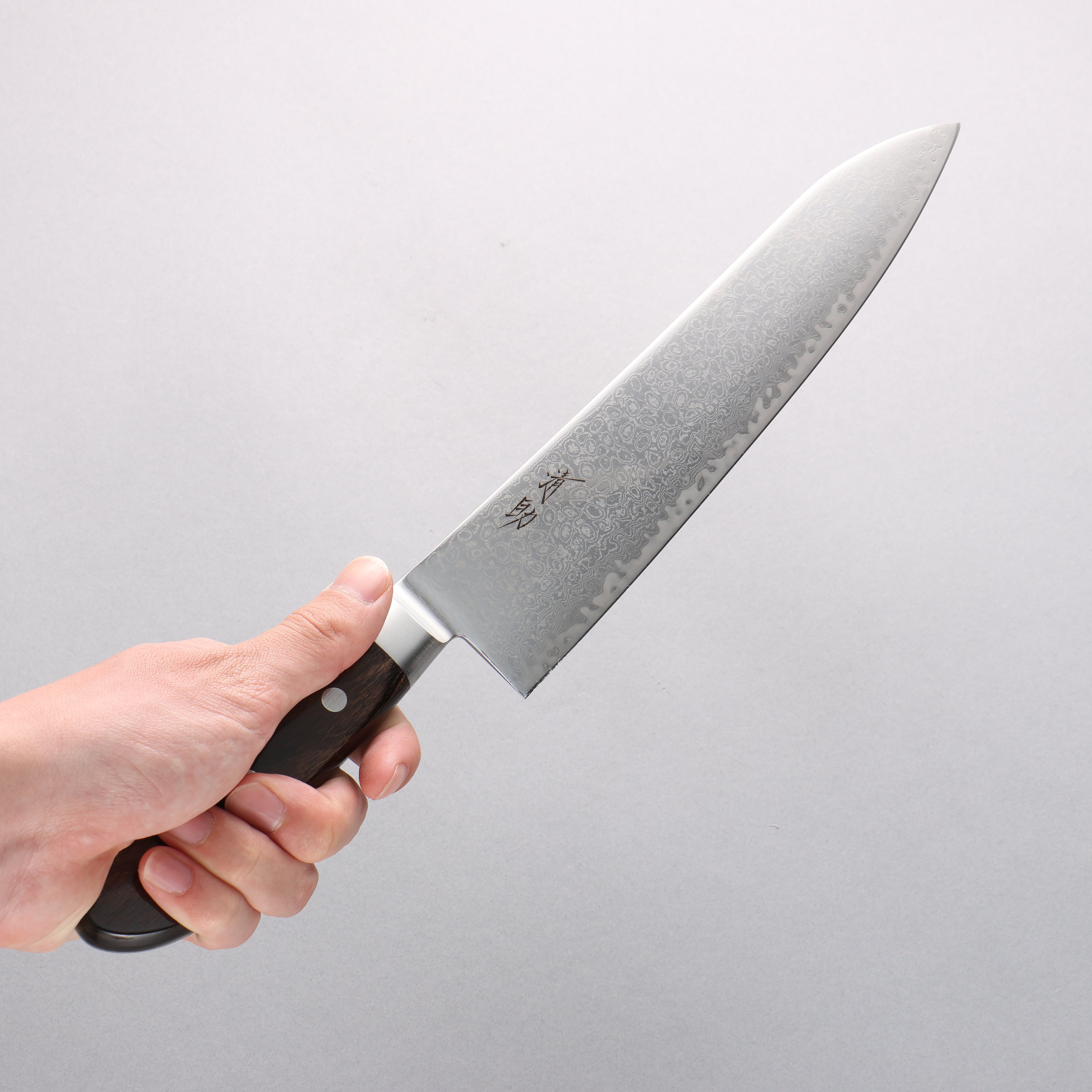 Seisuke Kagami2 AUS10 Damascus Gyuto Knife 240mm - Mirrored Finish, Brown Pakka Wood Handle - Professional Japanese Chef Knife for Slicing, Dicing & Precision Cooking