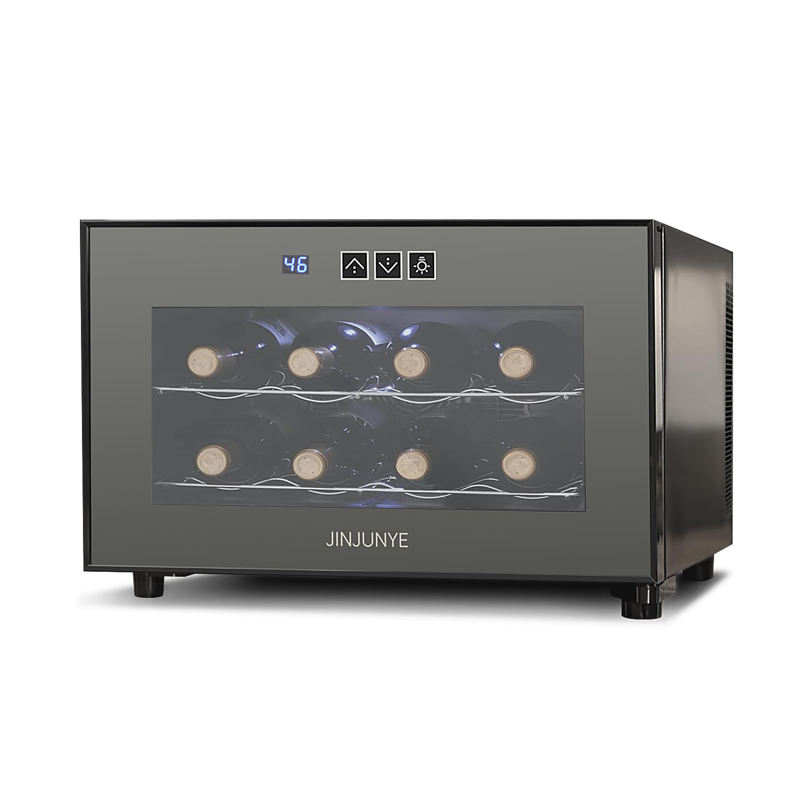 8 Bottle Wine Cooler Refrigerator - Compact Countertop Wine Fridge with Digital Temperature Control, Freestanding Mini Wine Cellar with Glass Door - Perfect for Home, Office, Bar & as Luxury Gift | Ideal for Small Spaces, Entertaining & Wine Storage