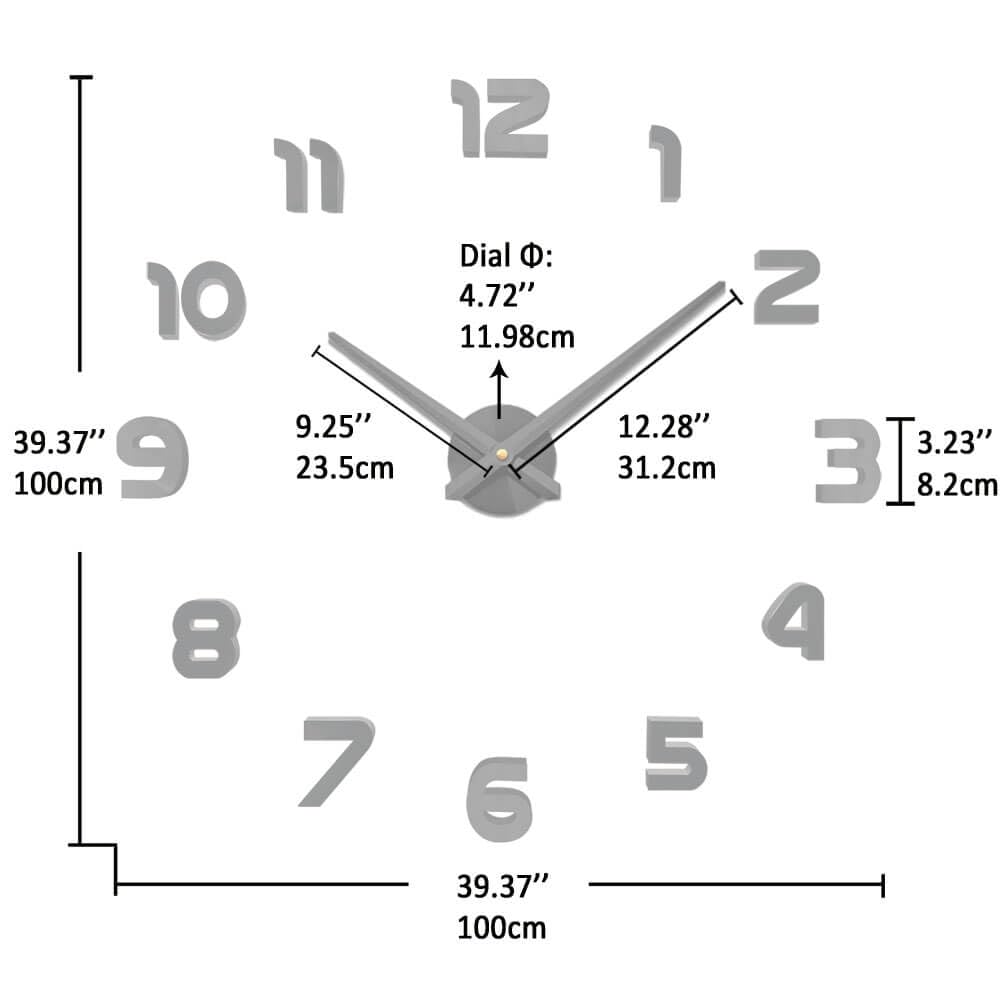VANGOLD Large Wall Clock for Living Room Decor - 16 Inch Silent Non-Ticking Battery Operated Wall Clock - Modern Black Wall Art for Home, Office, Bedroom & Kitchen