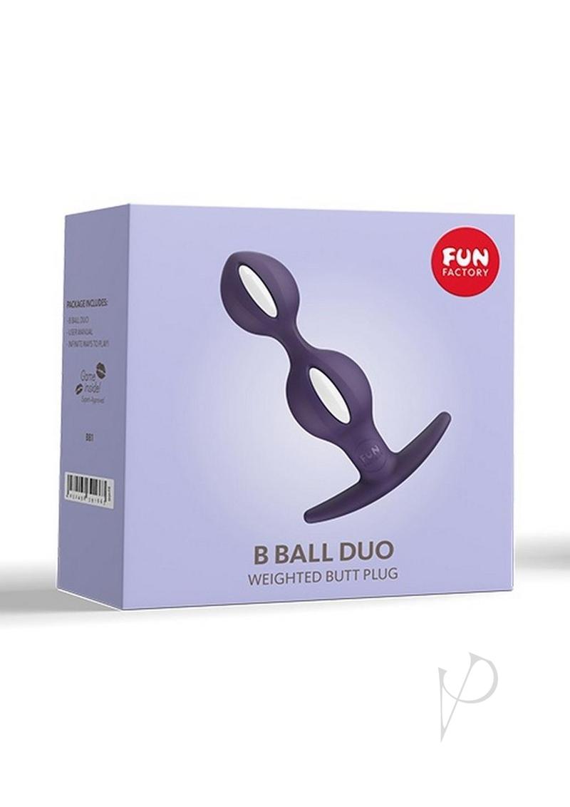 Premium B Ball Duo Silicone Weighted Butt Plug - Dark Violet & White - Comfortable Anal Toy for Couples & Solo Play - Perfect for Beginners & Advanced Users - Enhances Intimacy & Sensation