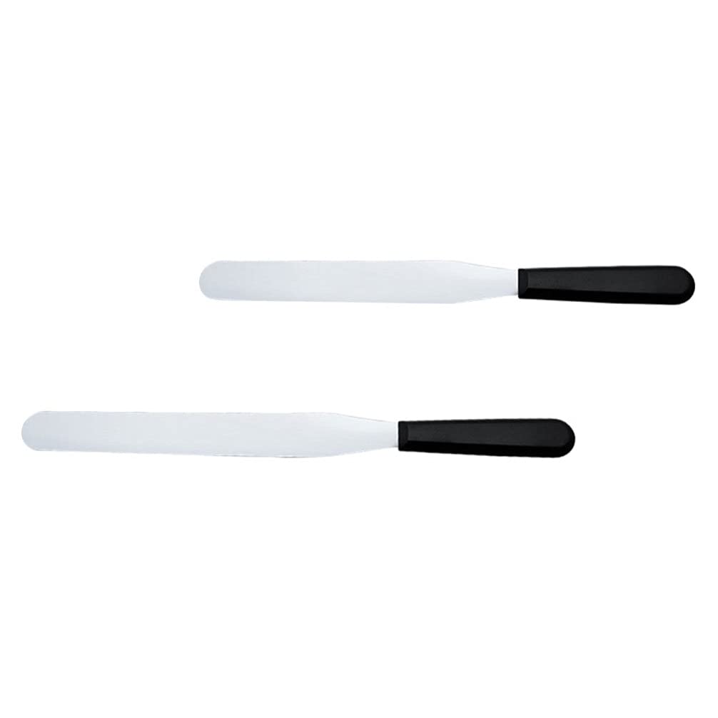 2-Pack Plastic Handle Cream Spatulas - Cake Butter Spreaders & Scrapers for Baking, Frosting, and Kitchen Decorating | Essential Baking Tools for Cakes, Cupcakes, and Pastries