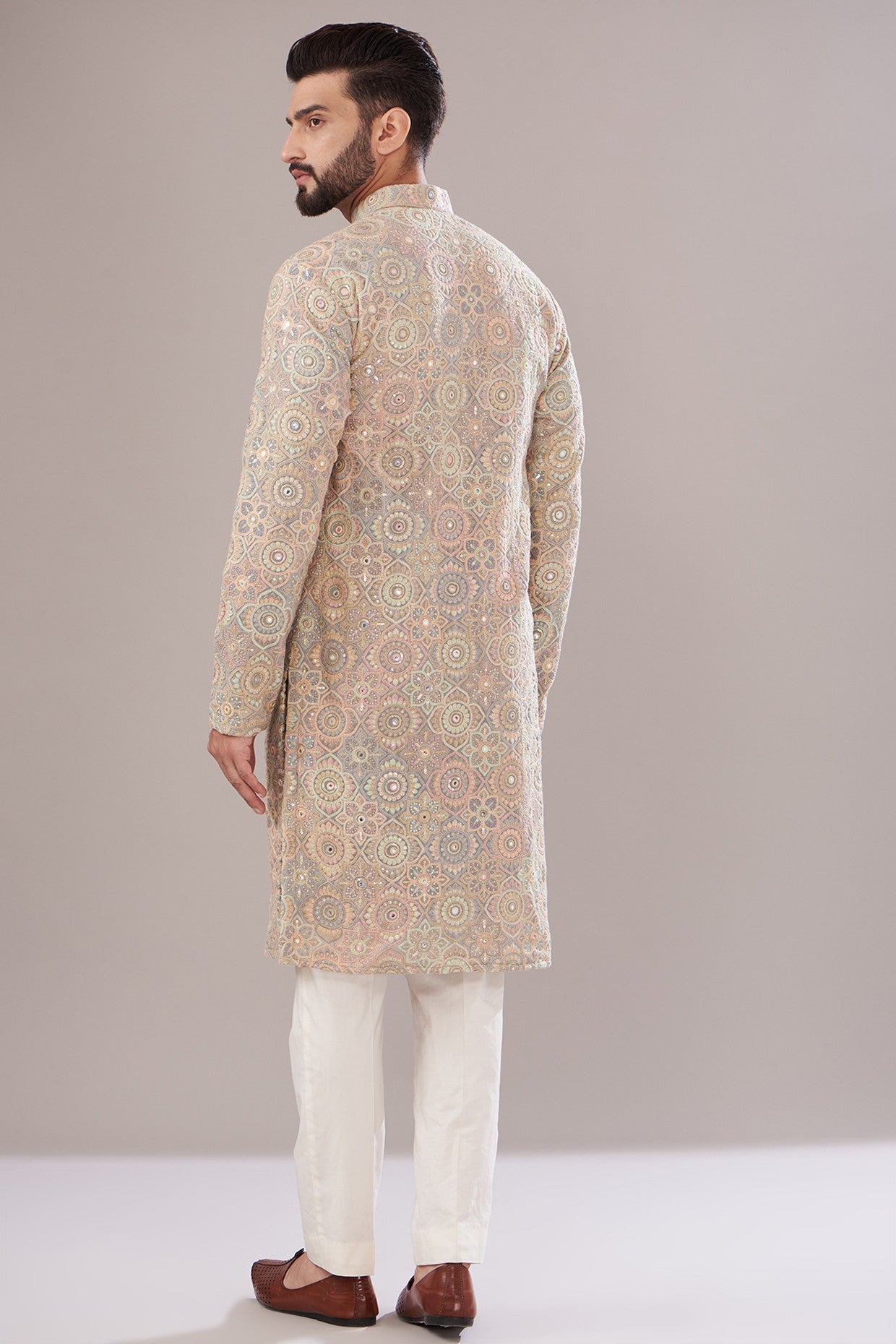 Elegant Multi-Colored Georgette Embroidered Kurta for Women | Traditional Indian Tunic Top | Perfect for Festivals, Weddings & Casual Wear