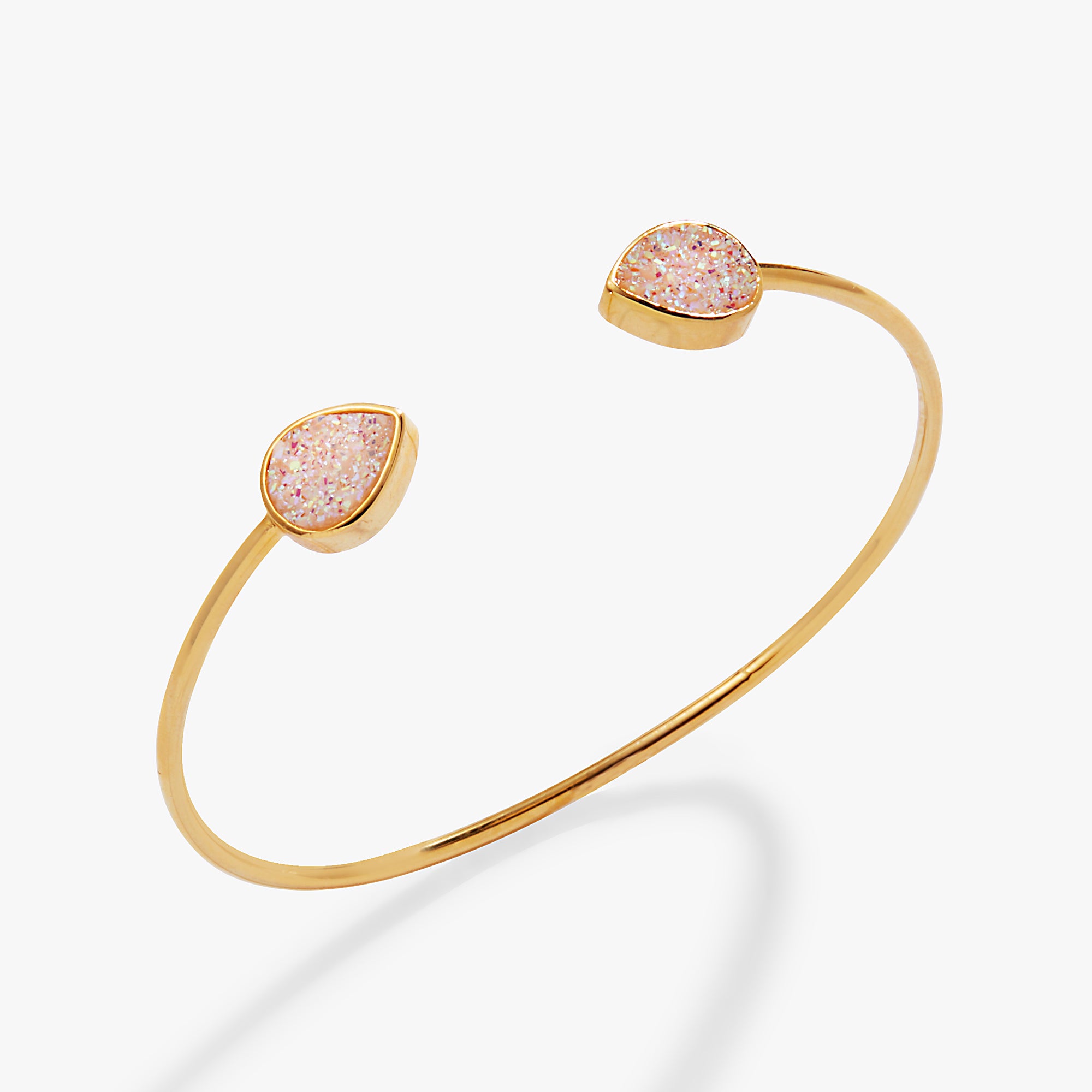 Sparkling Pink Druzy Crystal Stretch Bracelet for Women - Elegant Fashion Jewelry for Parties, Weddings & Everyday Wear