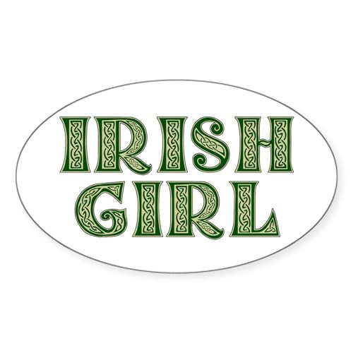 White - Irish Girl Oval Sticker