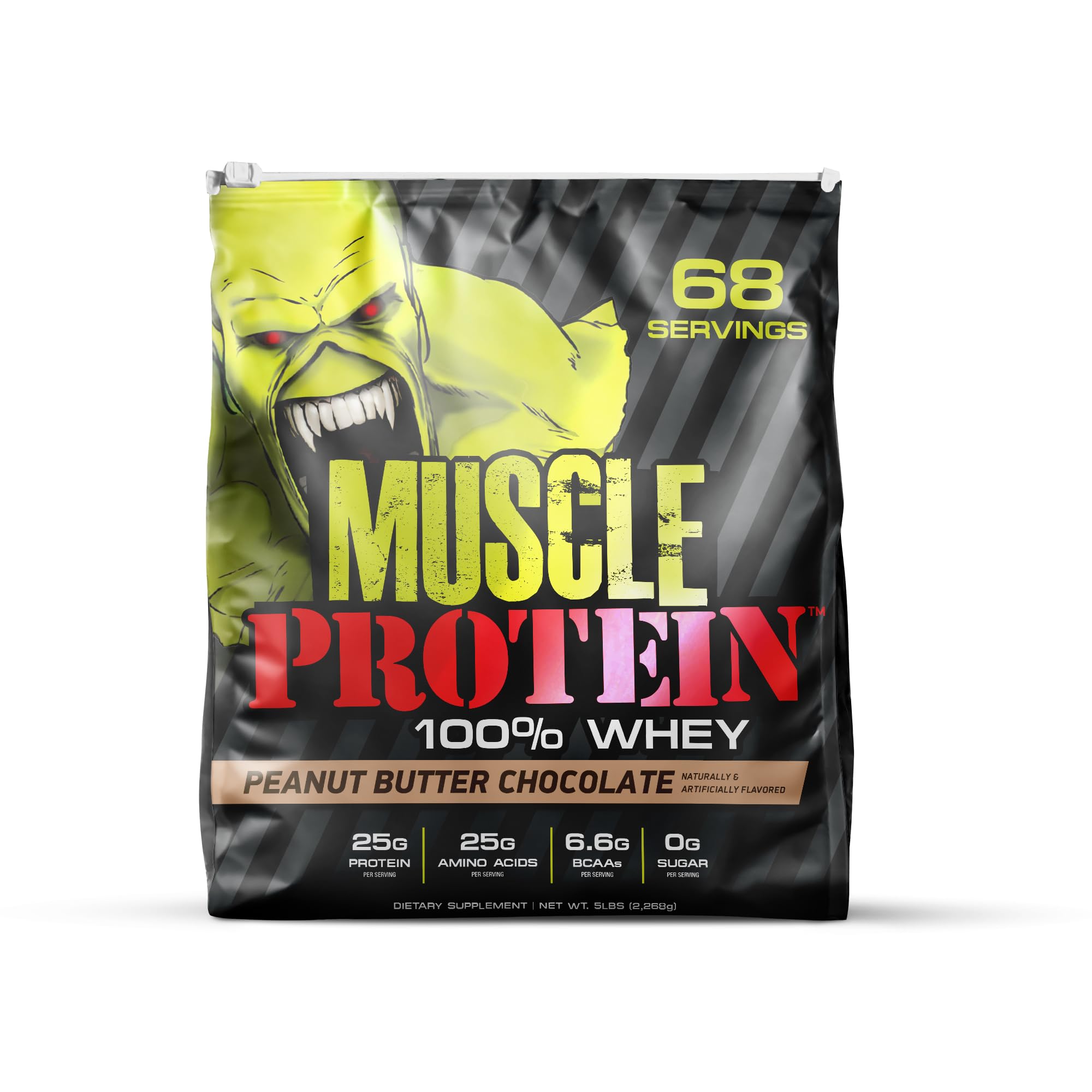Premium Whey Protein Powder for Muscle Growth - 5lb Cold-Filtered Whey Isolate with 25g Protein & 6.6g BCAAs per Serving (Peanut Butter Chocolate Flavor) - Ideal for Post-Workout Recovery & Bodybuilding Nutrition