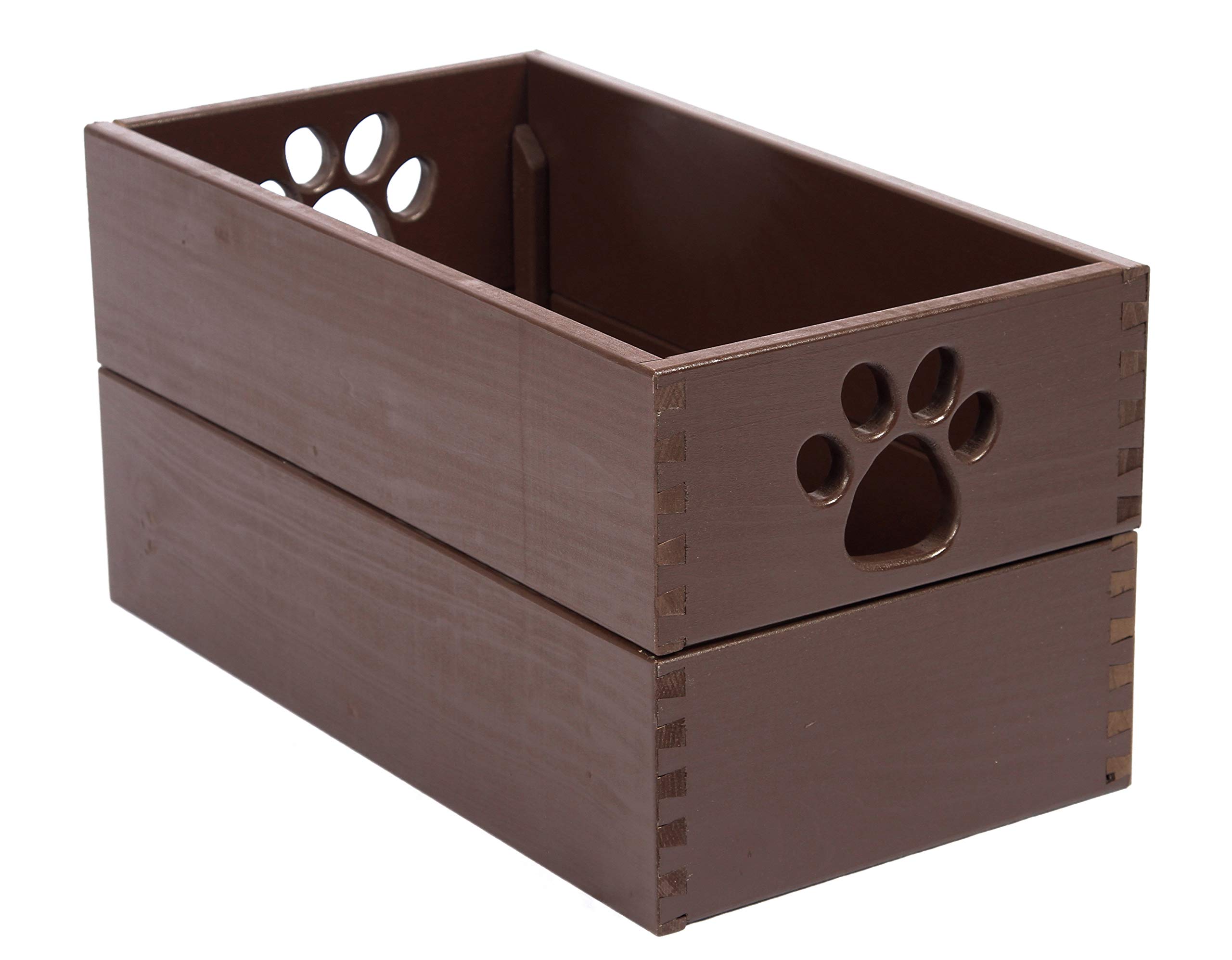 Premium Mahogany Pet Toy Storage Box - Regular Size for Dogs & Cats | Organize Pet Toys in Style for Living Room, Bedroom, or Nursery