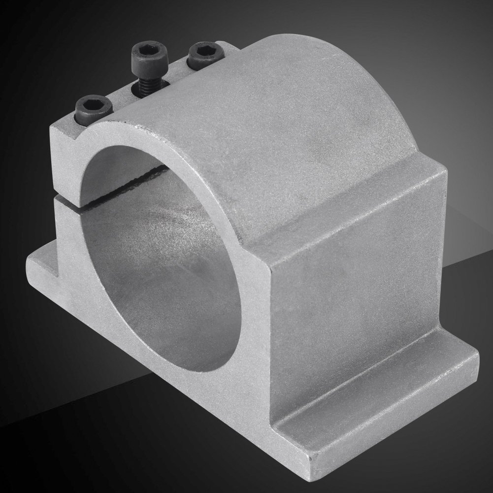 High-Quality 80mm Spindle Motor Clamp - Cast Aluminum Motor Mount Clamp with Sandblasting & Anti-Skid Design for CNC Machines, Woodworking, and Metalworking Tools