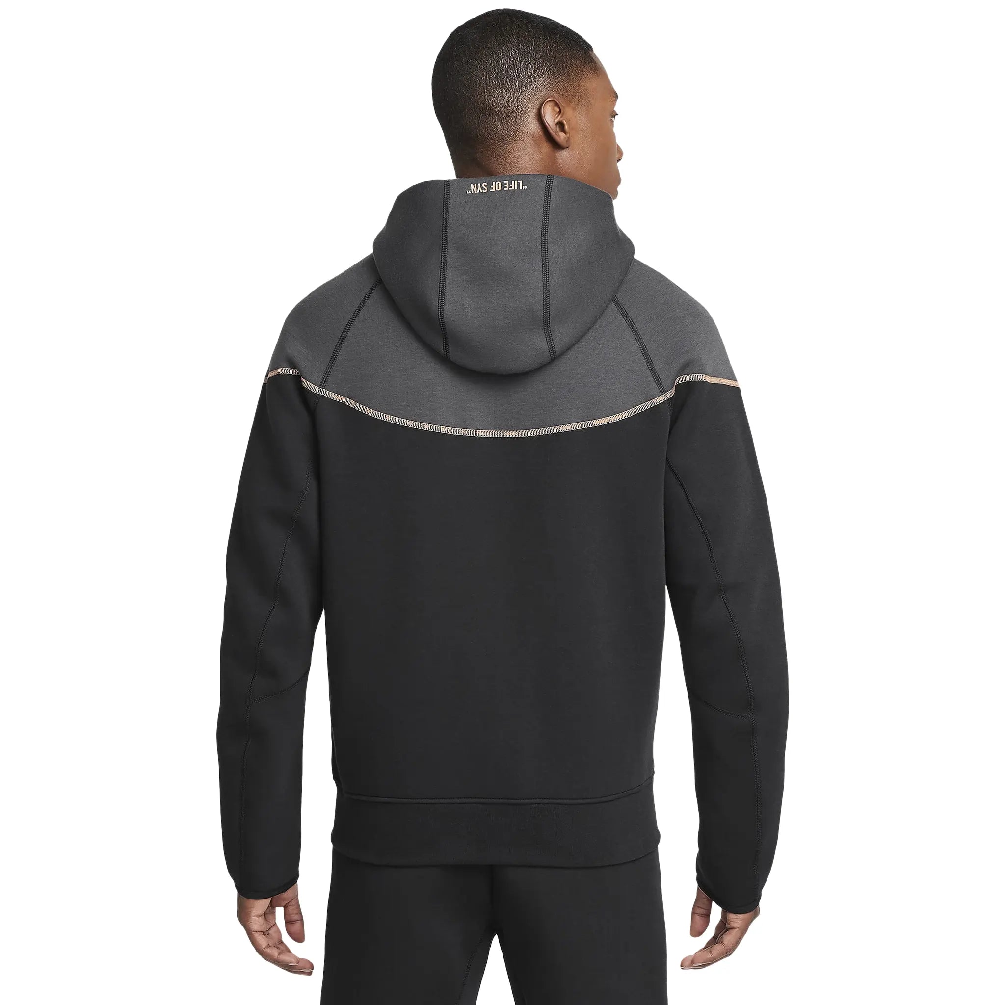 Syna World x Nike Central Cee Tech Fleece Black Hoodie for Men - Lightweight Warm Pullover Sweatshirt - Streetwear Fashion for Urban Lifestyle & Gym Wear