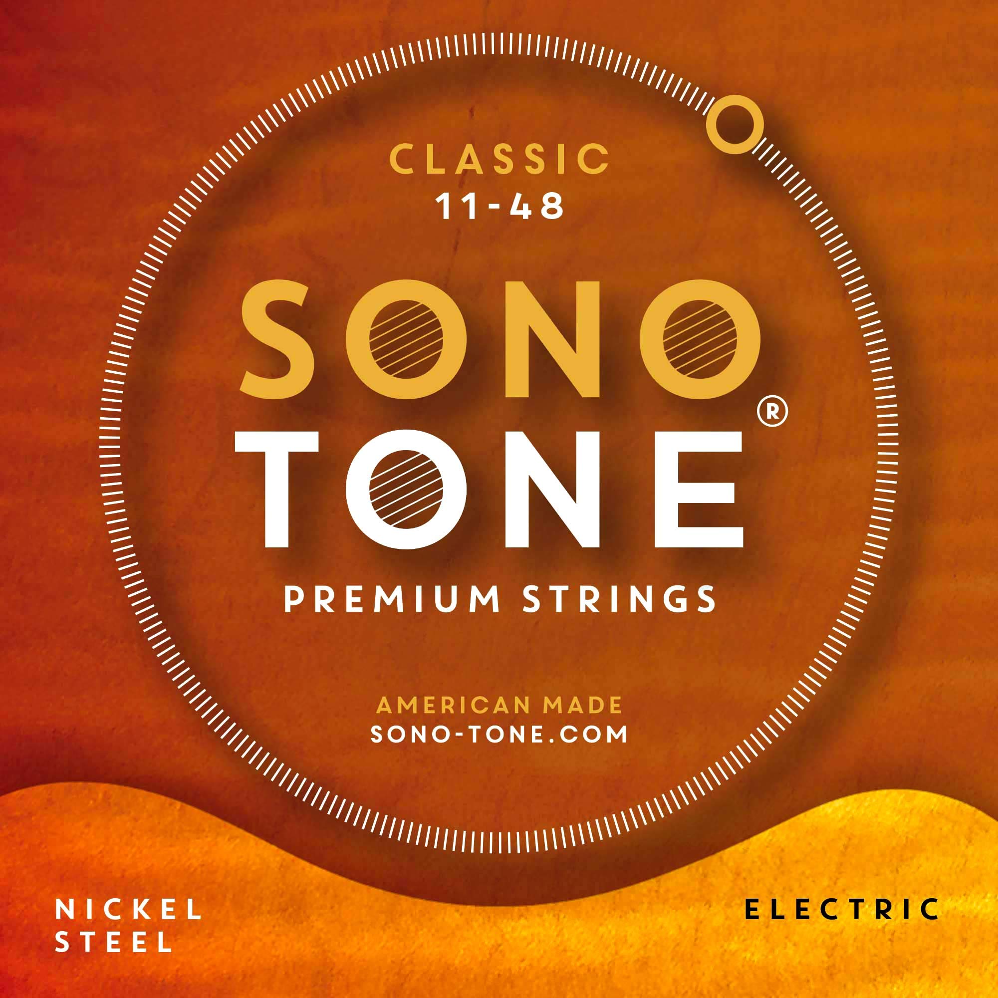 SonoTone Classic 11-48 Medium Electric Guitar Strings - Custom Nickel Plated, Hand-Wound Hex Core for Superior Tone Clarity & Bright Punch | Perfect for Rock, Blues & Studio Recording | Made in USA