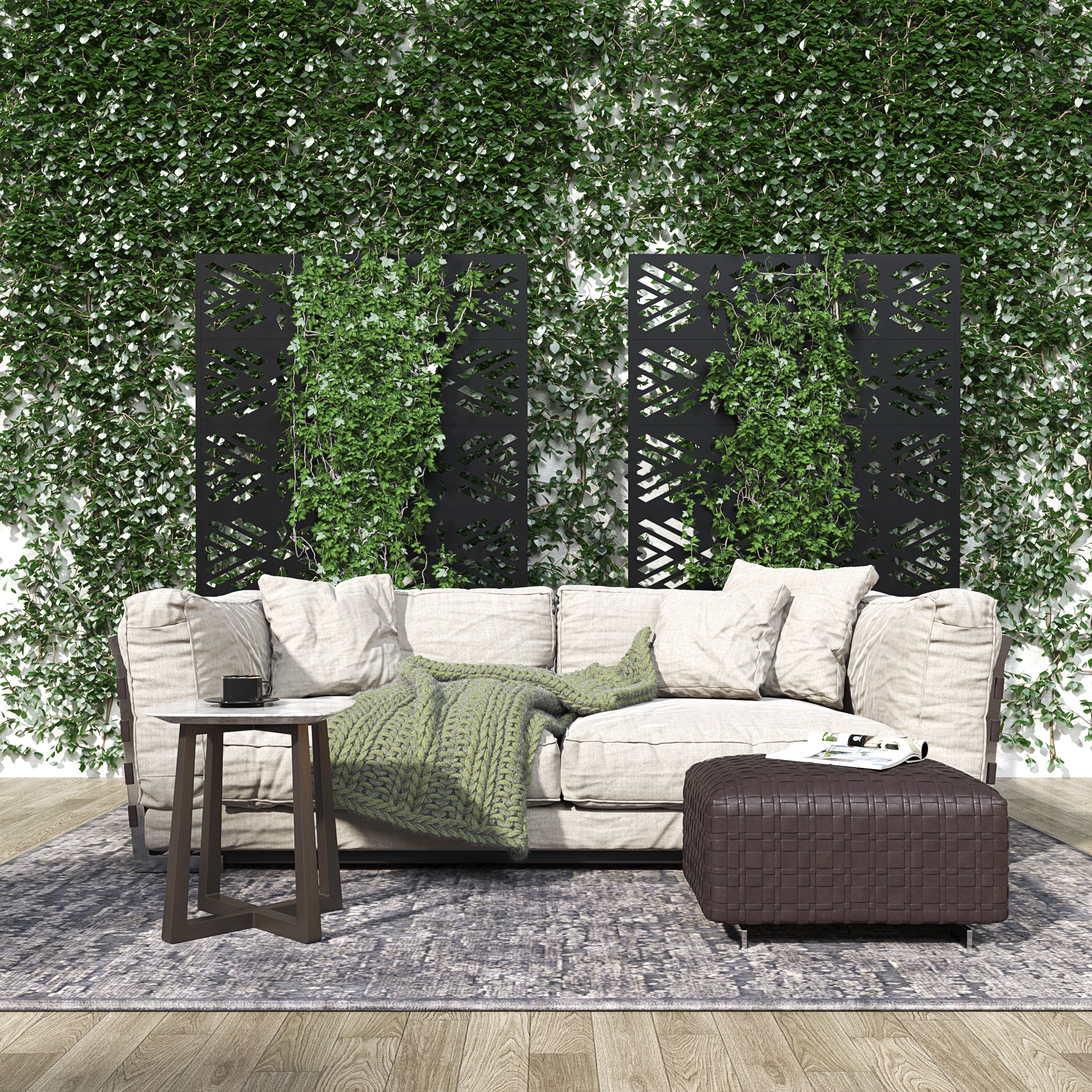 Decorative Fencing Panel - Room Divider Privacy Screen for Home & Garden - Indoor/Outdoor Partition for Patio, Yard, and Living Room