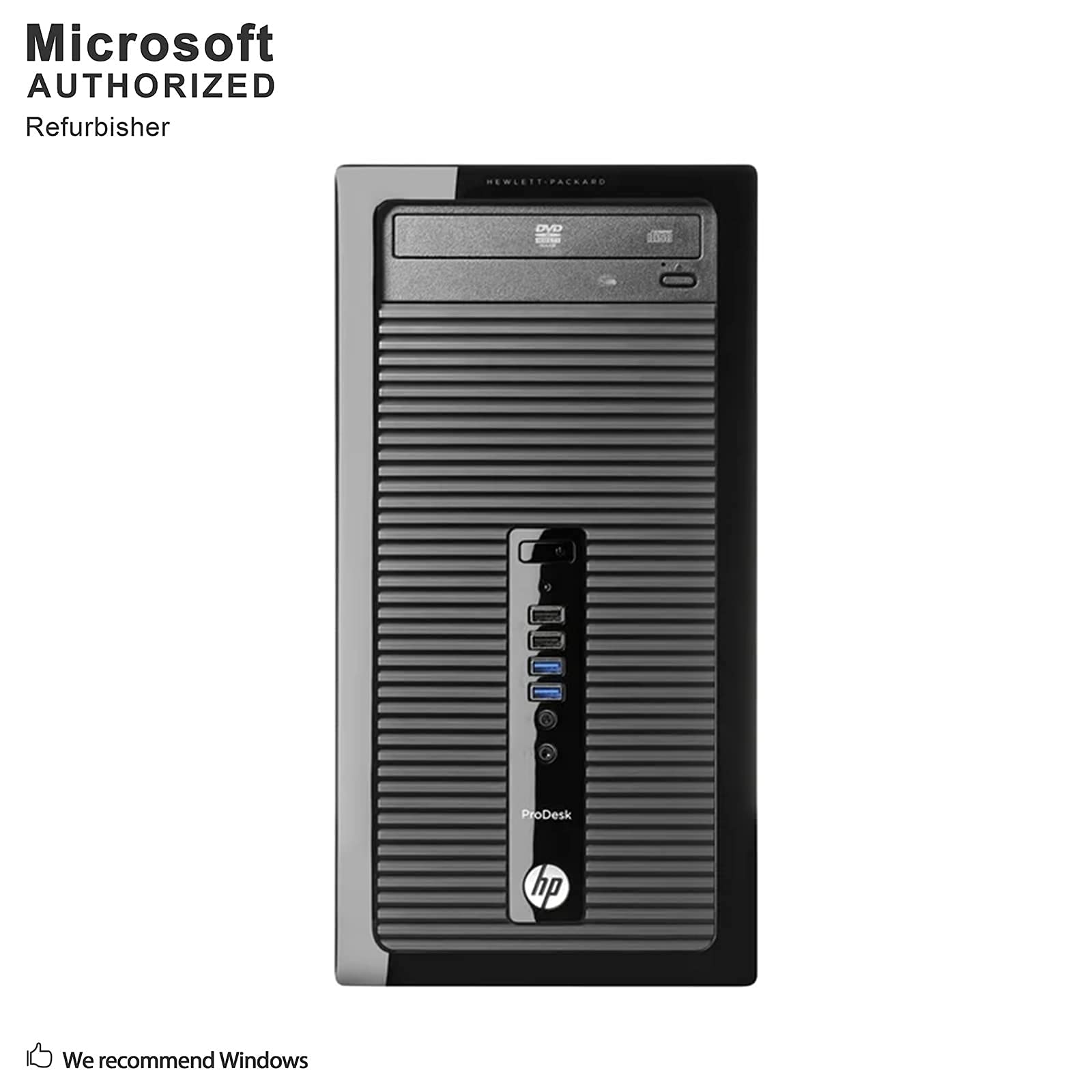 HP ProDesk 400 G1 Business Desktop Computer - Intel Core i5-4570 Quad-Core up to 3.6GHz, 16GB DDR3 RAM, 256GB SSD, DVD Drive, Windows 10 Pro 64-bit (Renewed) - Multi-Language Support for Office, Home & Gaming Use