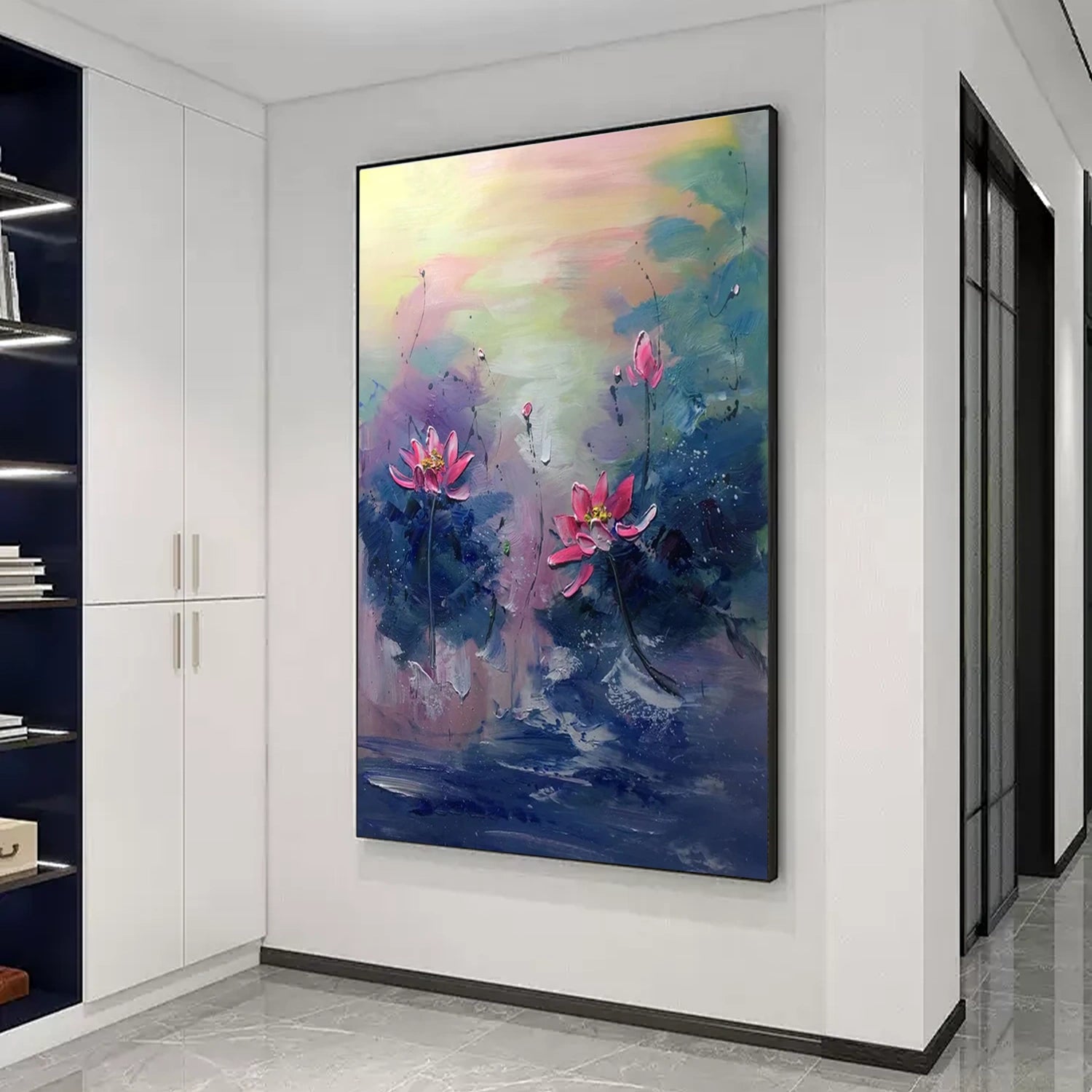 Flower and Tree Painting #FT 212 - Handmade Canvas Wall Art for Home & Office Decor - Perfect for Living Room, Bedroom, and Gift Giving