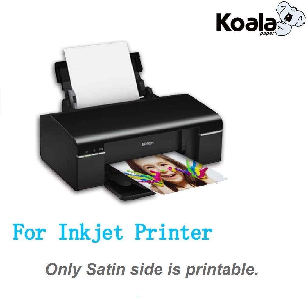Premium Koala Thin Photo Paper for Inkjet Printers - 8.5x11 Inch, 200gsm Satin Finish, 100 Sheets - Ideal for Professional Photos, Greeting Cards & Scrapbooking Projects