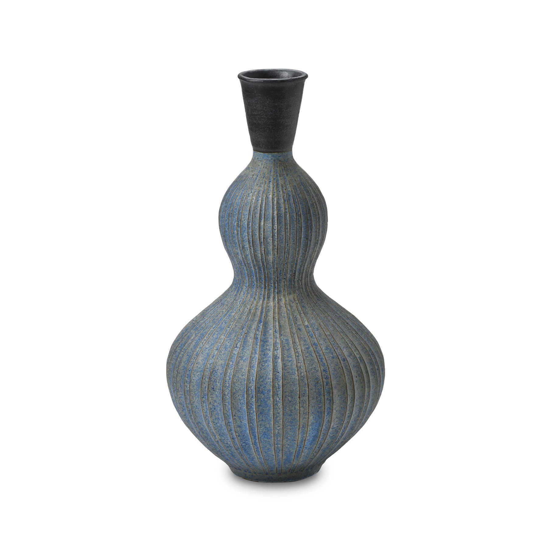 #40 Indigo Torso Vessel - Handcrafted Ceramic Decorative Vase for Home Decor, Office Display, and Gift Giving
