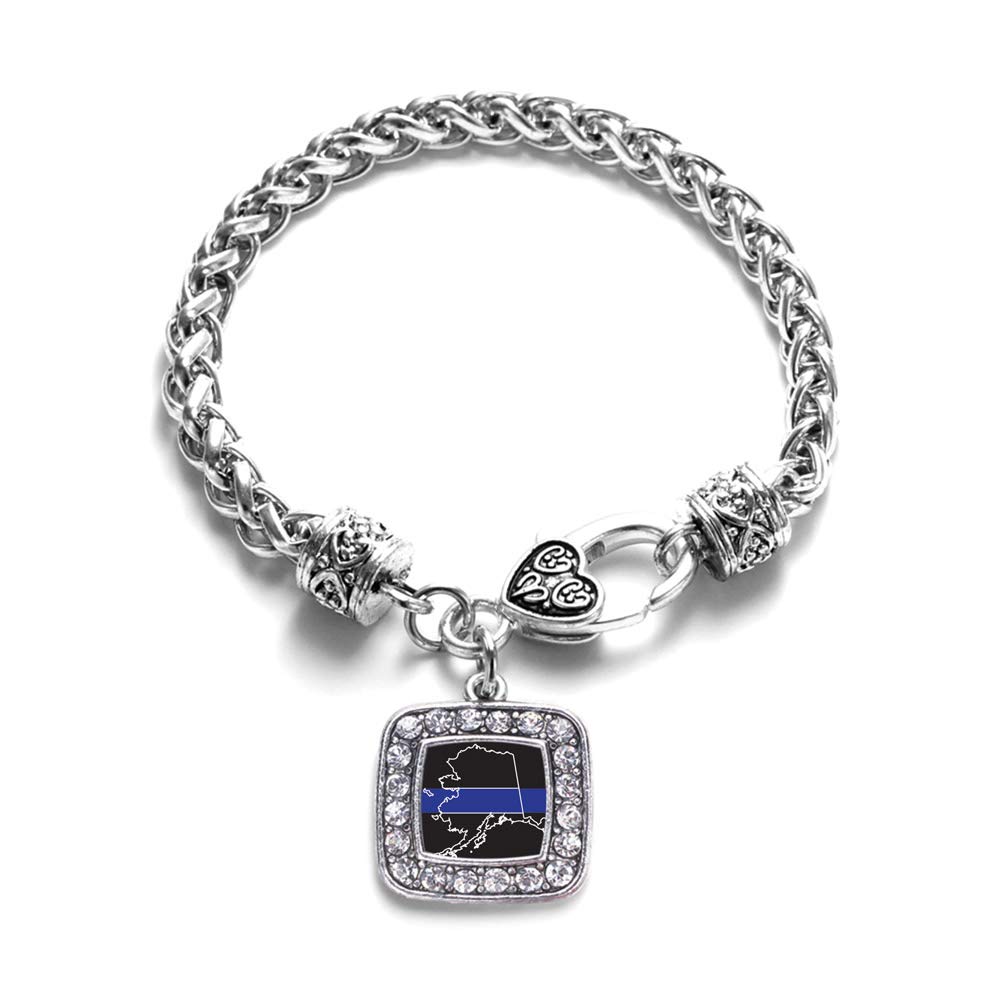 Inspired Silver - Elegant Sterling Silver Square Charm Bracelet with Sparkling Cubic Zirconia | Perfect for Women's Everyday Wear, Gift Giving & Special Occasions