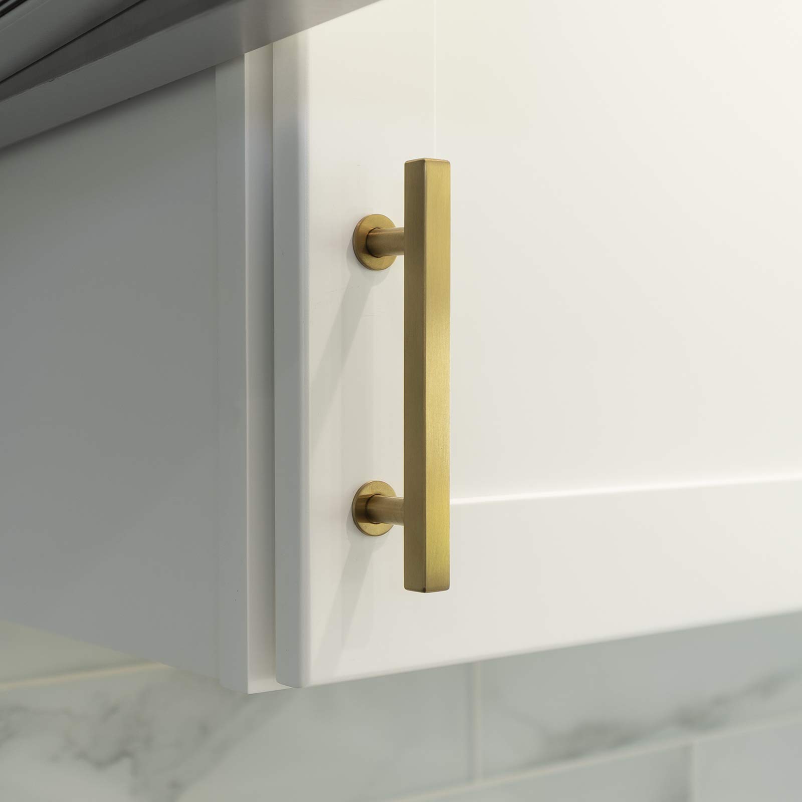 18-Series Gold Satin Brass T-Bar Handles - 10 Pack for Modern Cabinets & Dressers