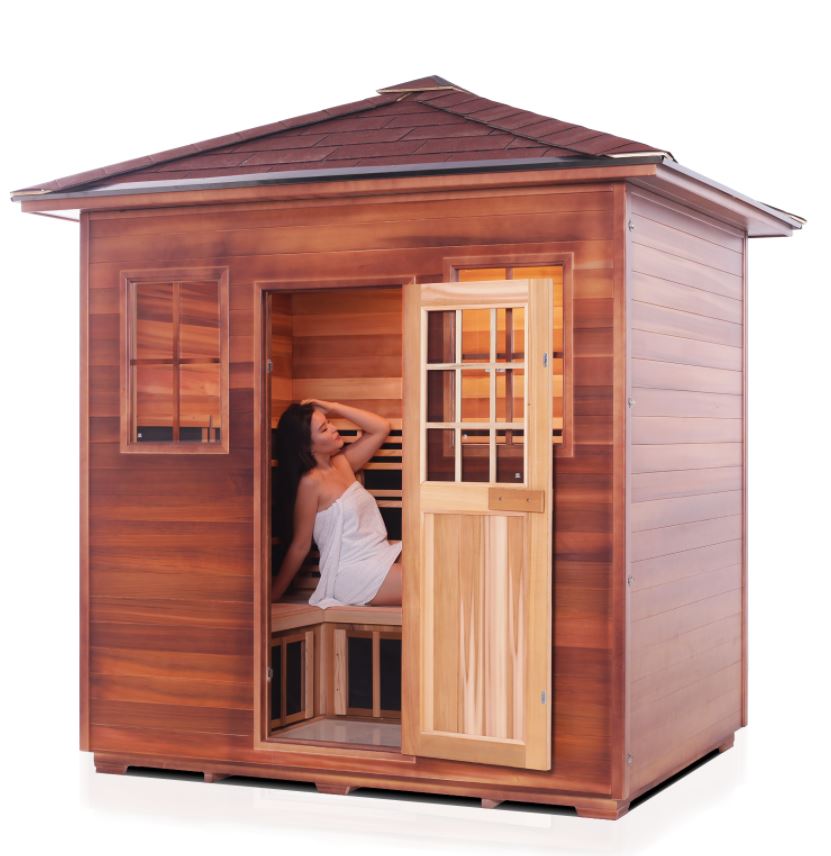 Enlighten Sauna Sapphire 5-Person Infrared & Traditional Sauna with Premium Wood Construction - Perfect for Home Spa, Relaxation & Detox Therapy (Model: H 16380)