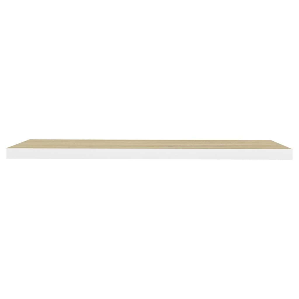 Floating Shelf Wall Mount - Multifunctional Display & Storage Shelf for Bedroom, Living Room, Bathroom, Kitchen, Office - Oak & White MDF (47.2x9.3x1.5 Inches) - Perfect for Organizing Books, Decor & Essentials in Small Spaces