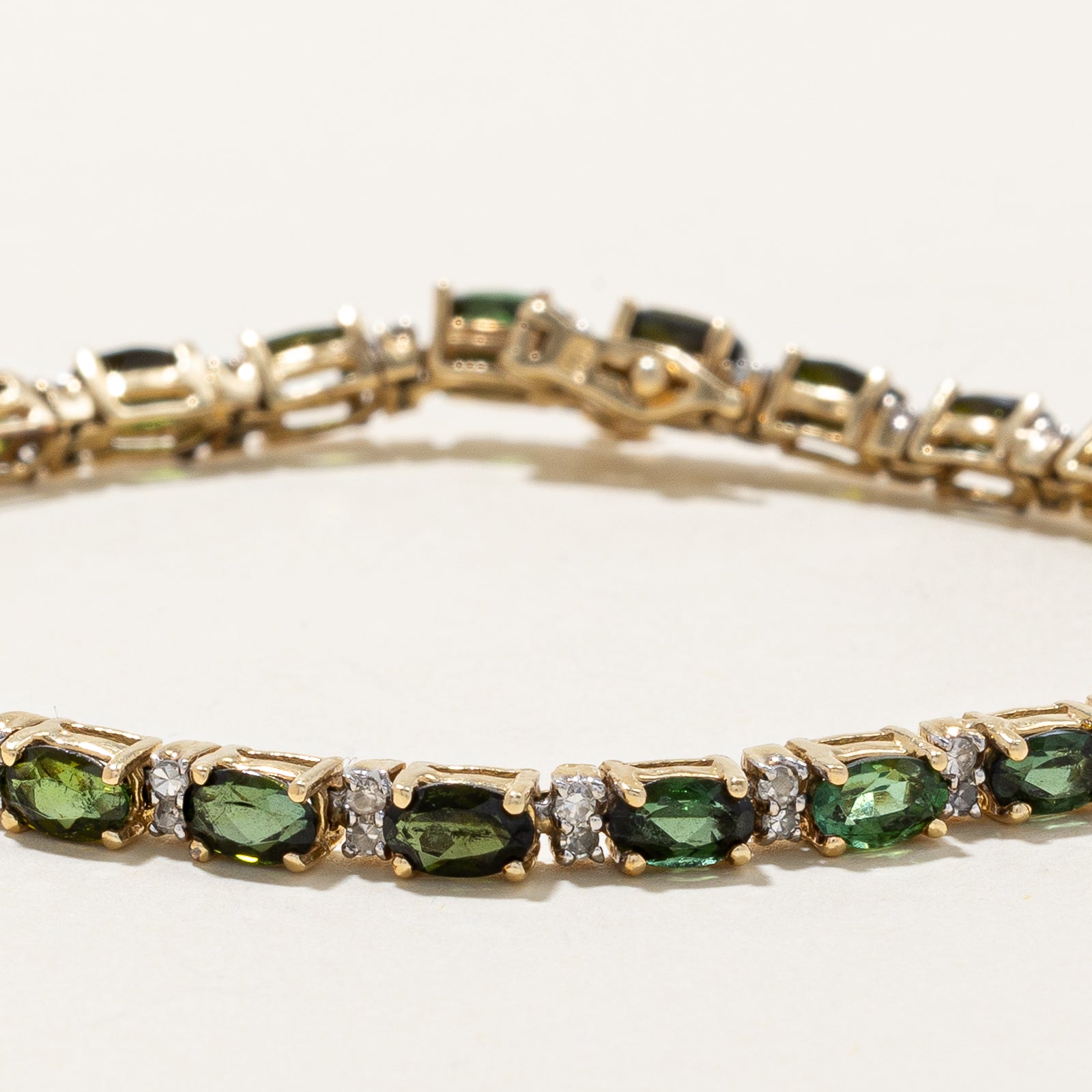 6.00ctw Tourmaline & 0.30ctw Diamond Eternity Bracelet for Women - Elegant Tennis Bracelet for Anniversary, Wedding & Special Occasions