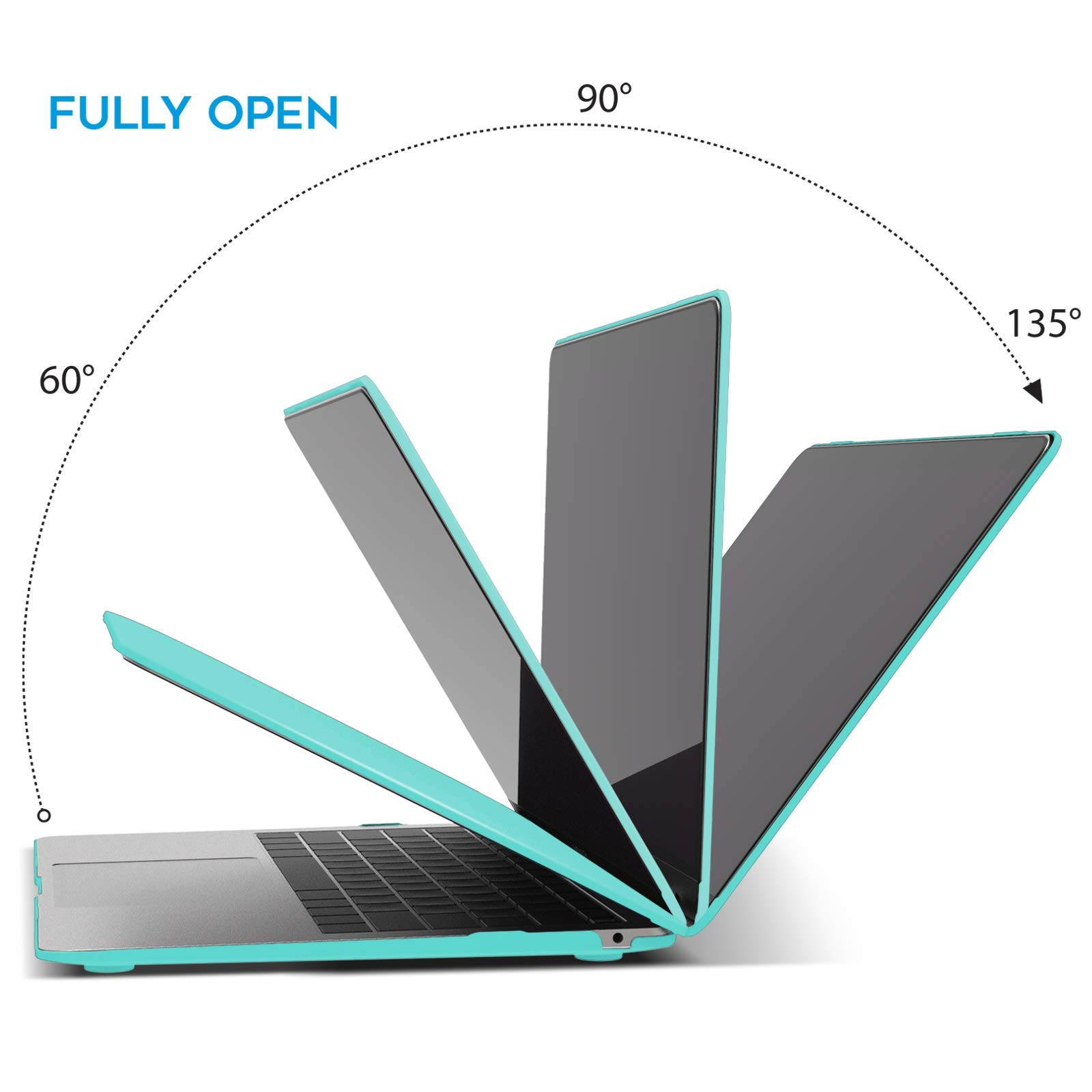 IBENZER Hard Plastic Protective Case for MacBook Air 13-inch (2020-2022 Models A2337/A2179/A1932 M1 Chip) - Turquoise Shell Cover with Touch ID Access | Perfect for Work, Travel & School Use