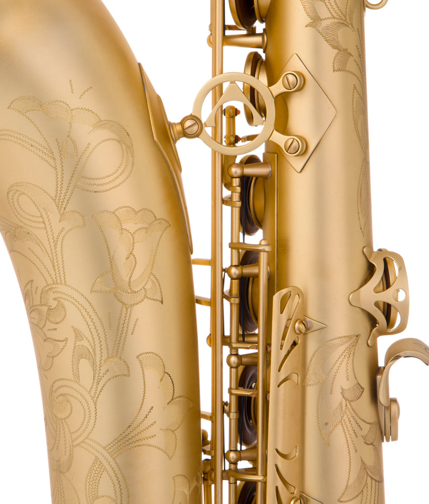 Antigua Winds TS4348 Model 25 PowerBell Tenor Saxophone - Professional Unlacquered Brass Instrument for Jazz, Blues & Concert Performance