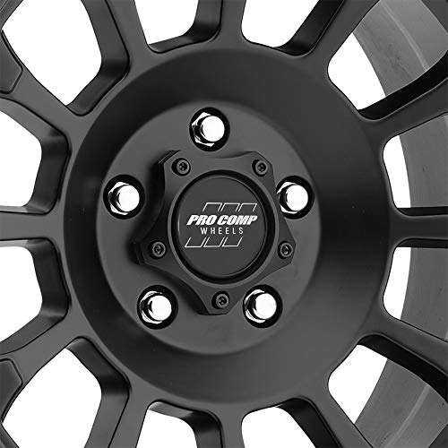 Pro Comp Alloys PRO COMP Series 34 Rockwell Satin Black Wheels 17x8.5 5x5 Bolt Pattern -6mm Offset - Durable Off-Road Rims for Jeep Wrangler & Truck Adventures