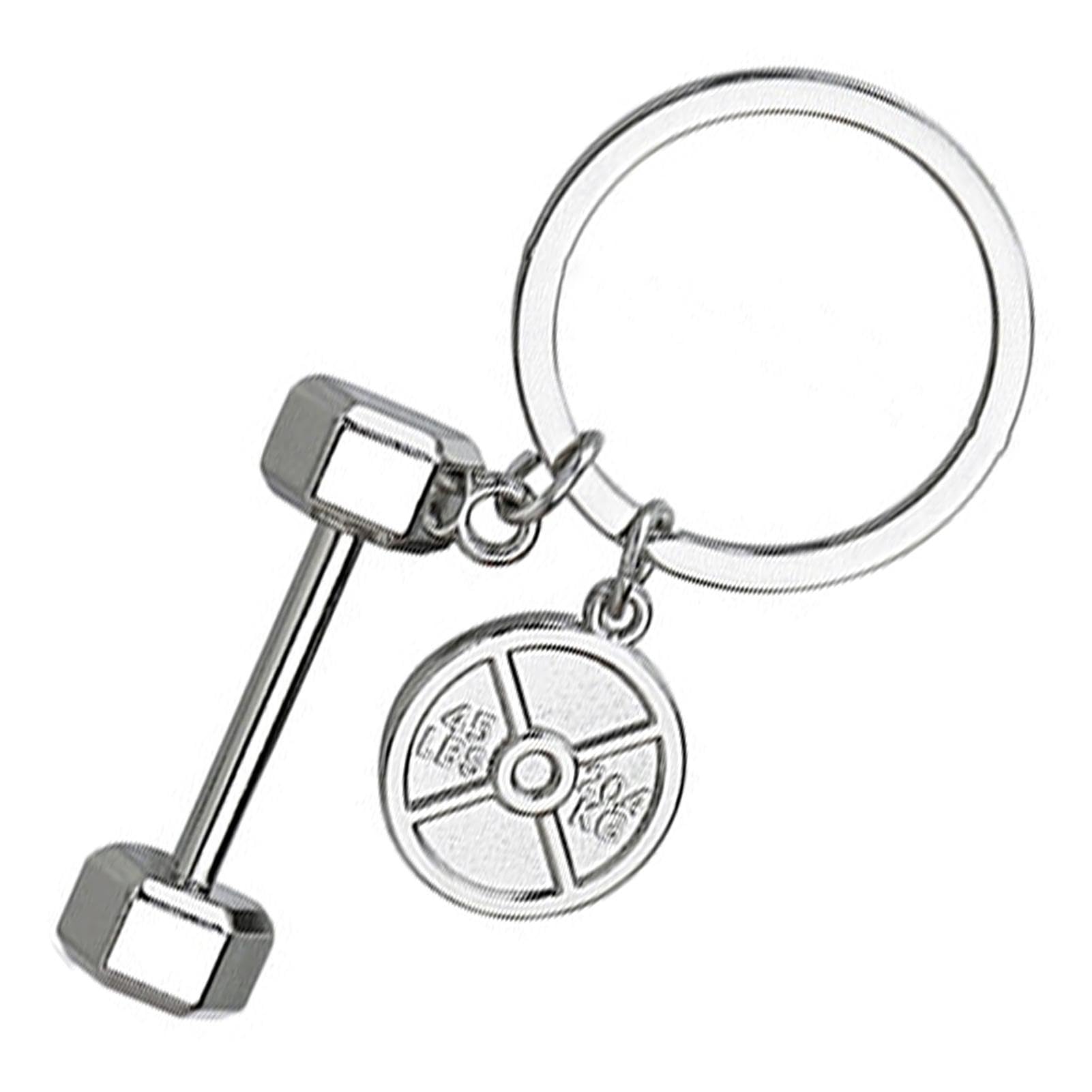 Fitness Gym Keychain - Dumbbell & Kettlebell Weight Plate Zinc Alloy Charm - Workout Bag Accessory for Bodybuilding & Training | Perfect for Gym Enthusiasts, Weightlifters & Fitness Lovers
