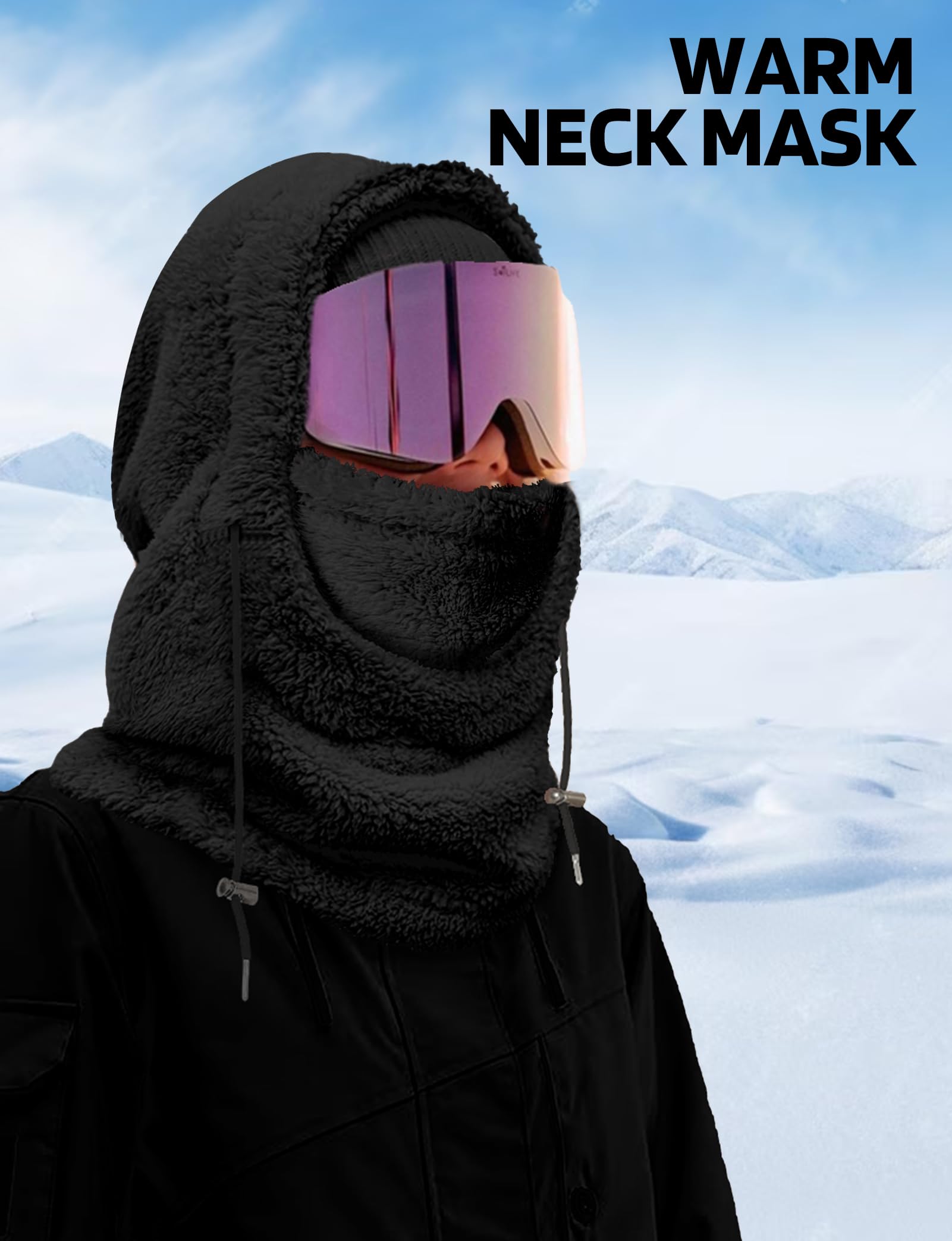 Windproof Fleece Balaclava Ski Mask for Men & Women - Warm Winter Face Cover & Neck Scarf for Skiing, Snowboarding, Motorcycling & Outdoor Activities