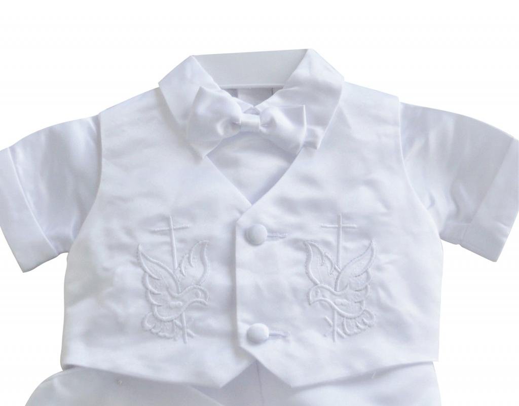 White Baby Baptism Outfit - Newborn & Extra Small (0-3 Months) - Christening Gown Set for Boys - Perfect for Church Ceremonies & Special Occasions