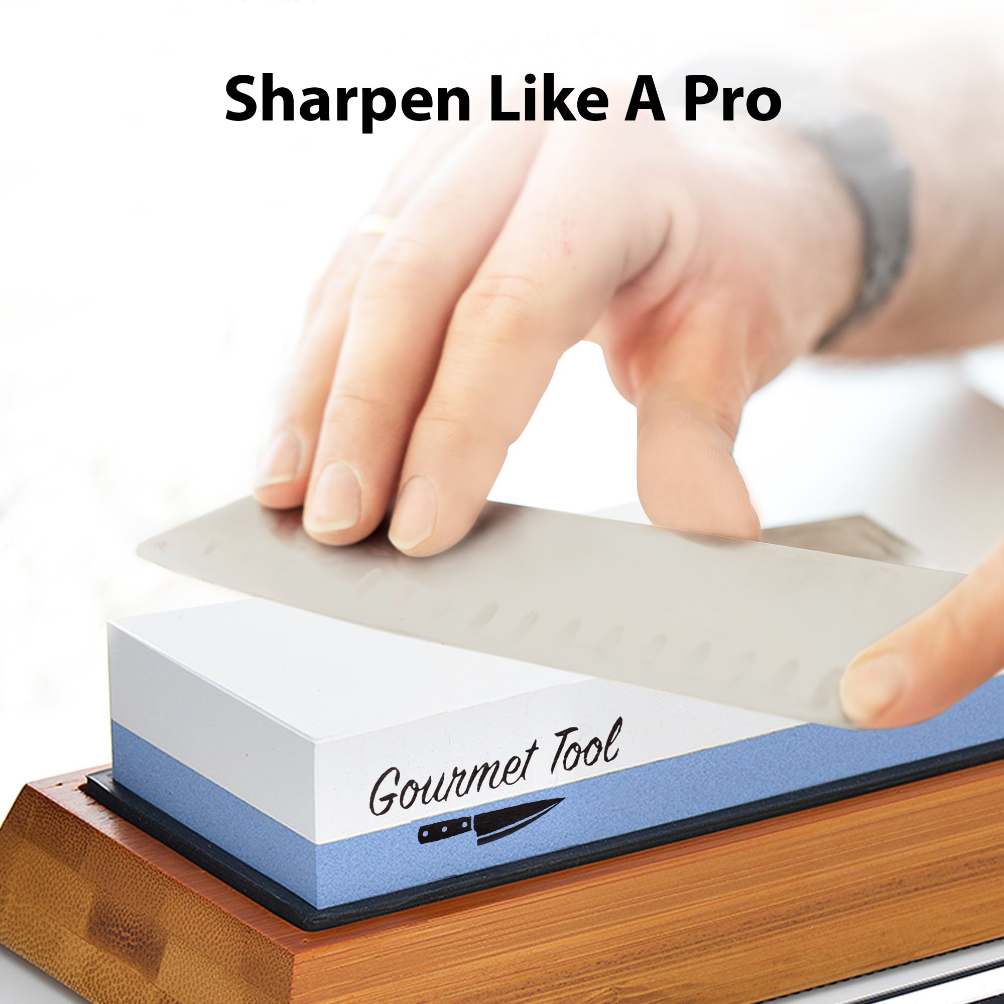 Premium Whetstone Knife Sharpener Set - 1000/6000 Grit Dual-Sided Sharpening Stone with Non-Slip Bamboo Base & Angle Guide - Professional Kitchen Knife Sharpening Tool for Chefs - Perfect Gift for Home Cooks & Culinary Enthusiasts - Ideal for Kitchen, Camping, Hunting & Outdoor Cooking