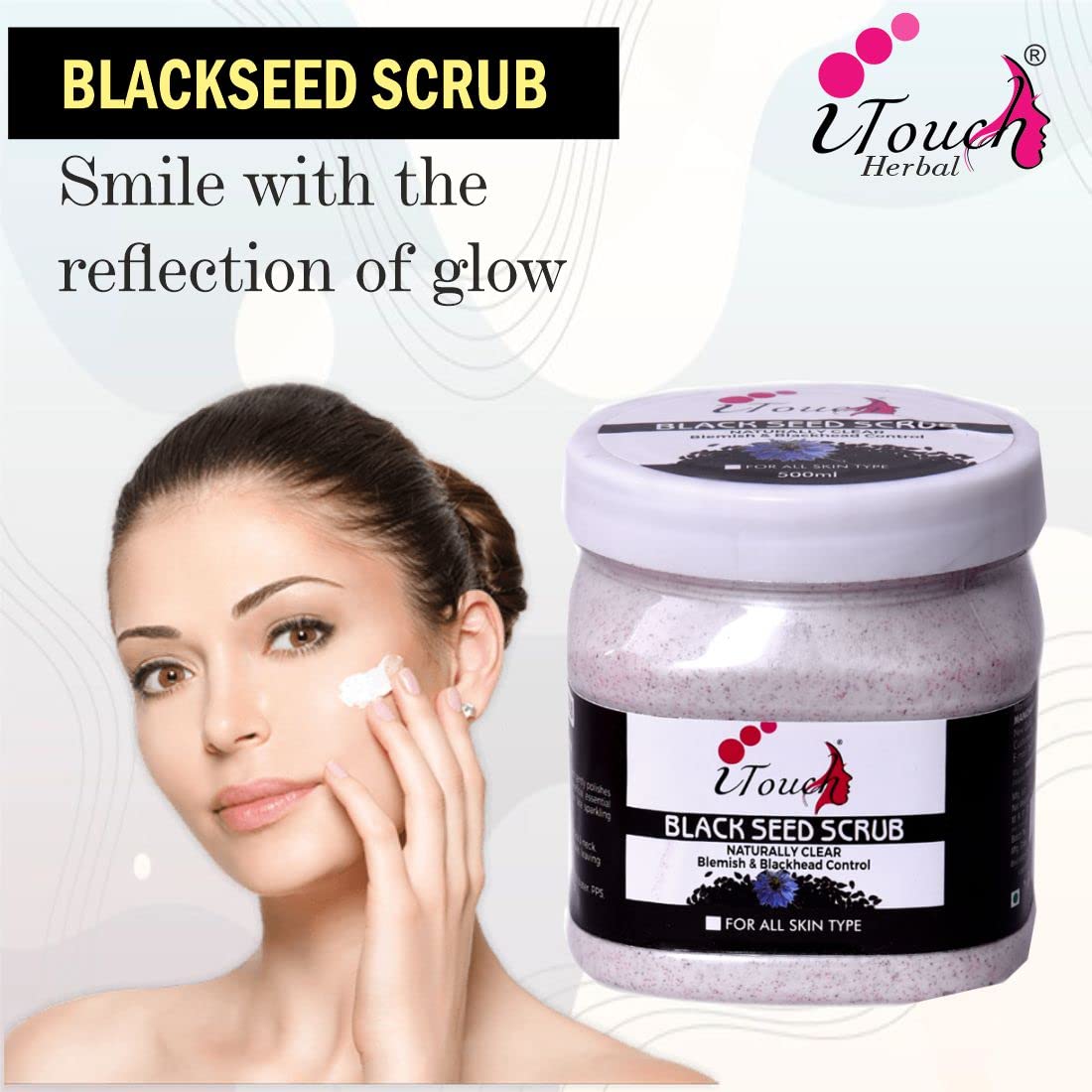 Organic Blackseed Scrub for Face & Body - 500ml Deep Exfoliating Cleanser | All Skin Types | Dead Skin & Blackhead Remover | Brightening & Tan Removal | Natural Skincare for Daily Use & Spa Treatments