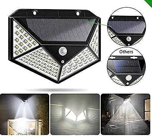 Heavy Duty Solar LED Outdoor Security Lights with Motion Sensor - 100 LED Solar Powered Wireless Waterproof Spotlight for Garden, Yard, Pathway, Driveway & Patio Lighting