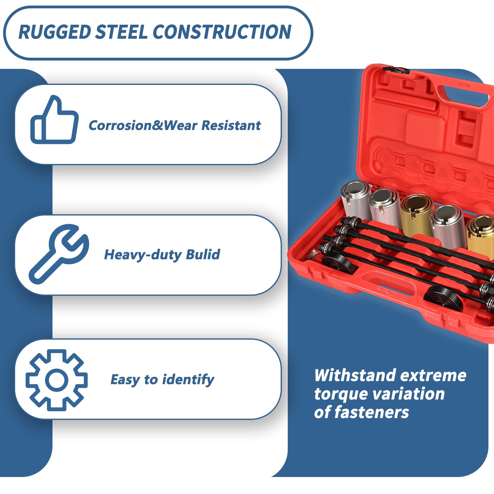 26pcs Universal Press and Pull Sleeve Kit - Bushing Bearings Installation & Removal Tool Set for Automotive, Machinery & DIY Repairs - Perfect for Mechanics, Engineers and Home Workshops