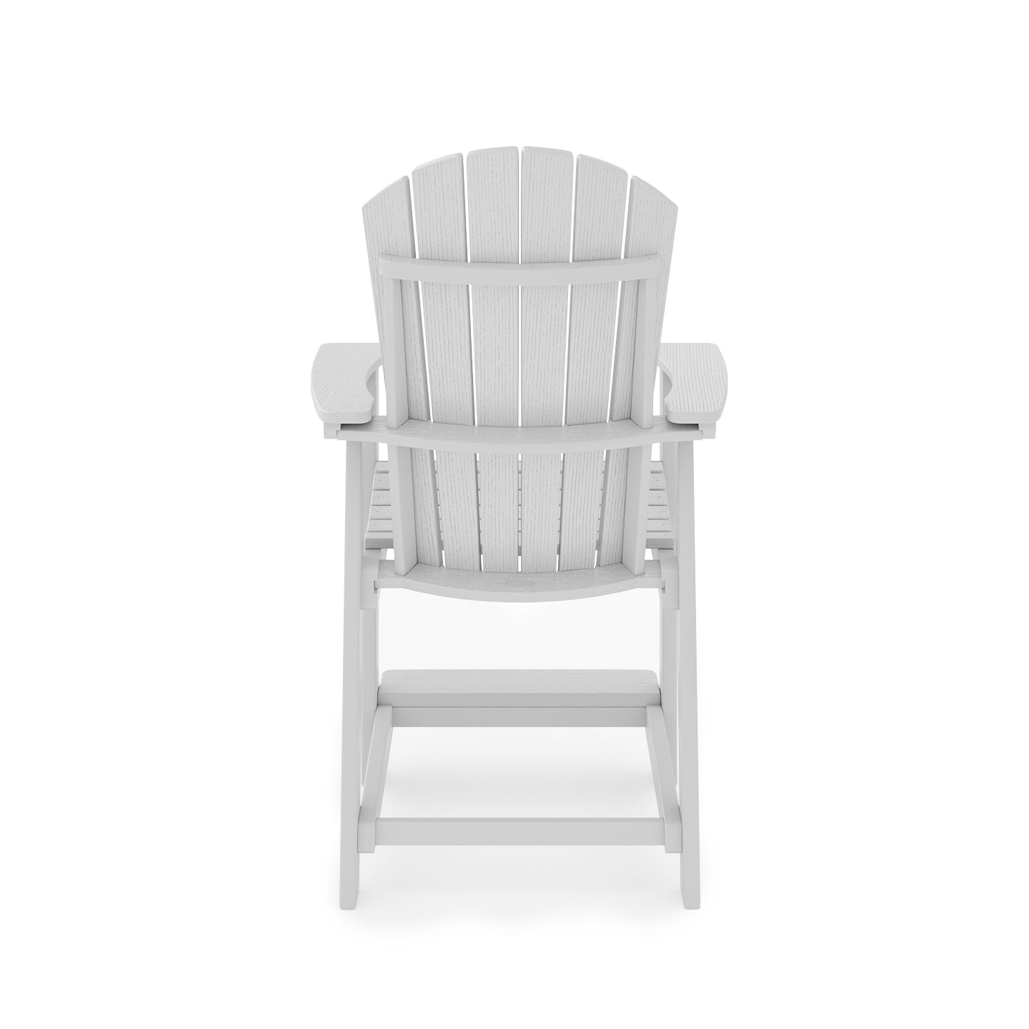 Dark Gray Adirondack Style Counter Height Chair - Durable HDPE Poly Lumber Outdoor Bar Stool for Patio, Deck, Garden & Dining - Weather-Resistant & Comfortable Seating for Backyard, Poolside & Restaurant Use