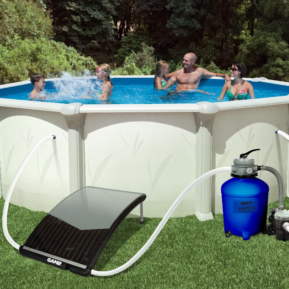 SolarPRO Curve Solar Pool Heater for Intex & Bestway Pools - Above Ground & Inground Compatible with Adapters, 2 Hoses & Clamps - Efficient Solar Heating for Extended Swimming Season | Perfect for Backyard, Family Gatherings & Summer Relaxation