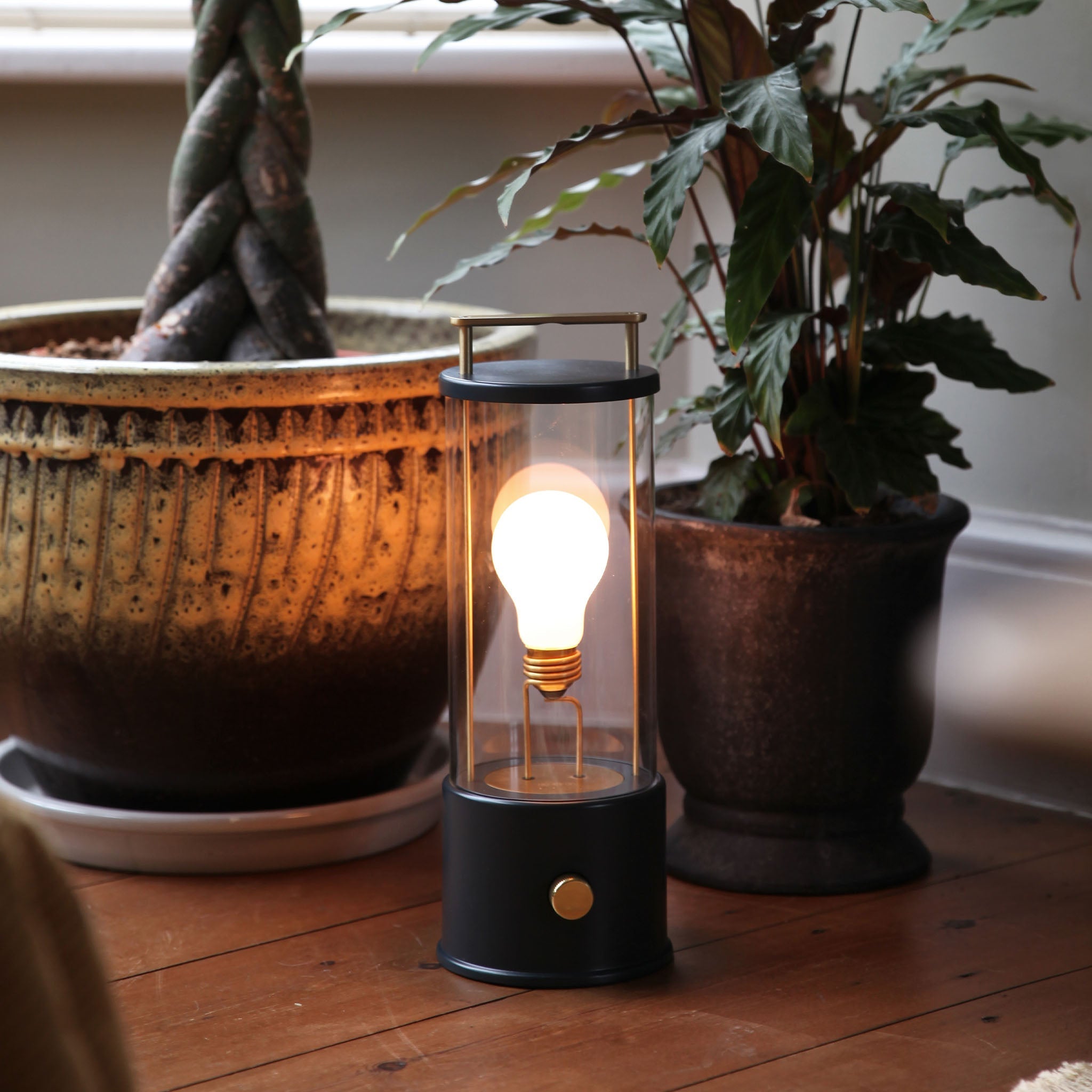 The Muse Portable Lamp in Hackles Black - Set of 2 Modern LED Night Lights for Bedroom, Desk, or Travel | Dimmable & USB Rechargeable
