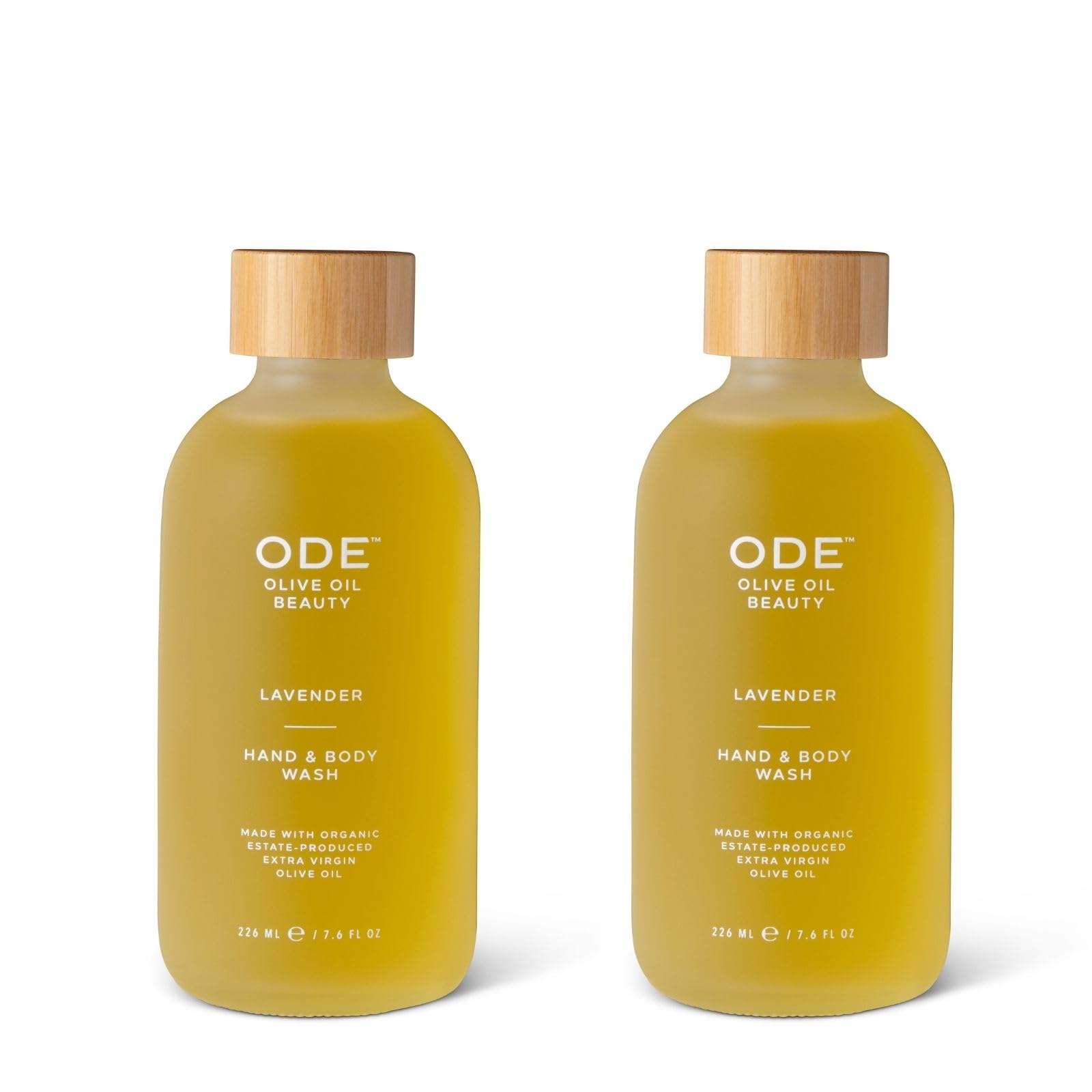 Organic Lavender Hand & Body Wash 2-Pack - California Made with EVOO for Spa & Home Use