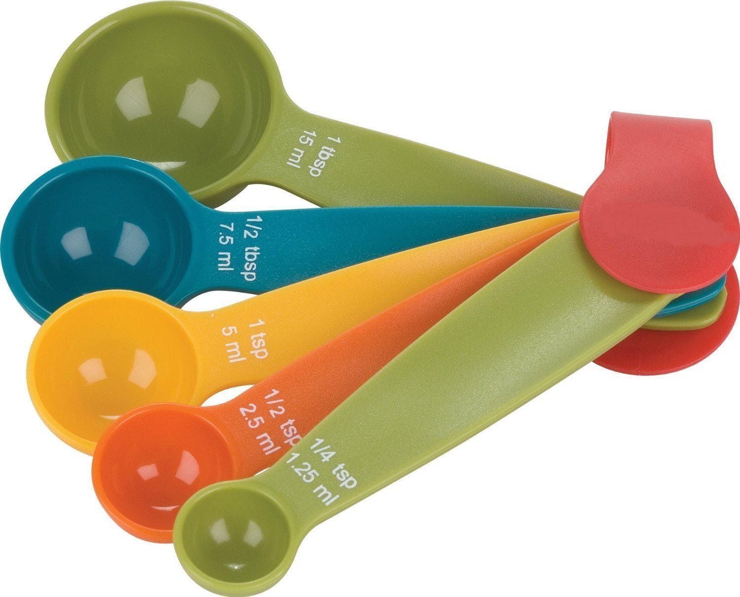 Mezon 5-Piece Multi-Color Stainless Steel Measuring Spoon Set - Accurate Metric & US Standard Measurements for Baking, Cooking & Coffee Brewing