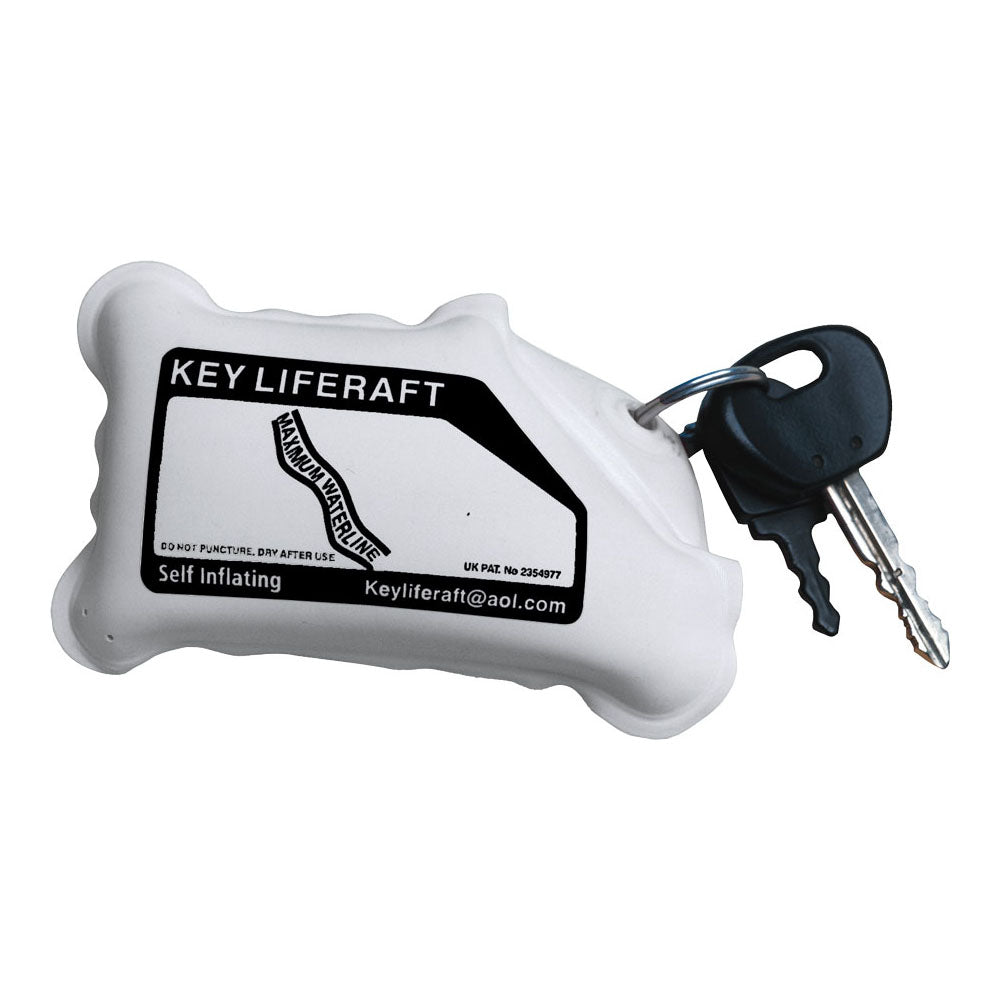 Aquamate Floating Key Liferaft - Waterproof & Buoyant Key Holder for Boating, Swimming & Water Sports (White) - Keep Keys Safe While Kayaking, Fishing or Beach Activities