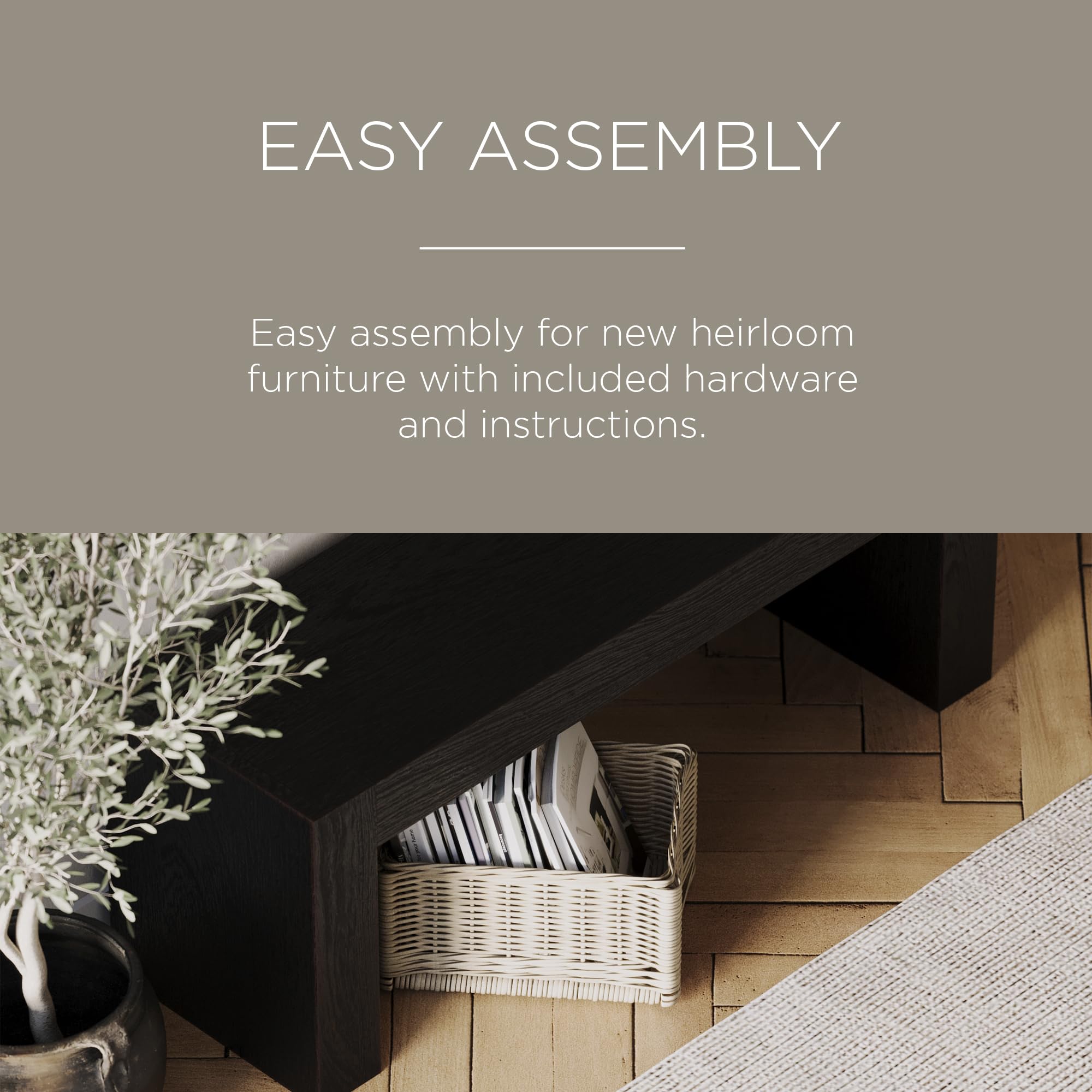 Maven Lane Zeno Contemporary Wooden Backless Bench - Modern Dining Room, Kitchen Table, Entryway, Foyer & Lobby Seating in Weathered Black Finish - Perfect for Small Spaces, Hallway Decor & Farmhouse Style Homes